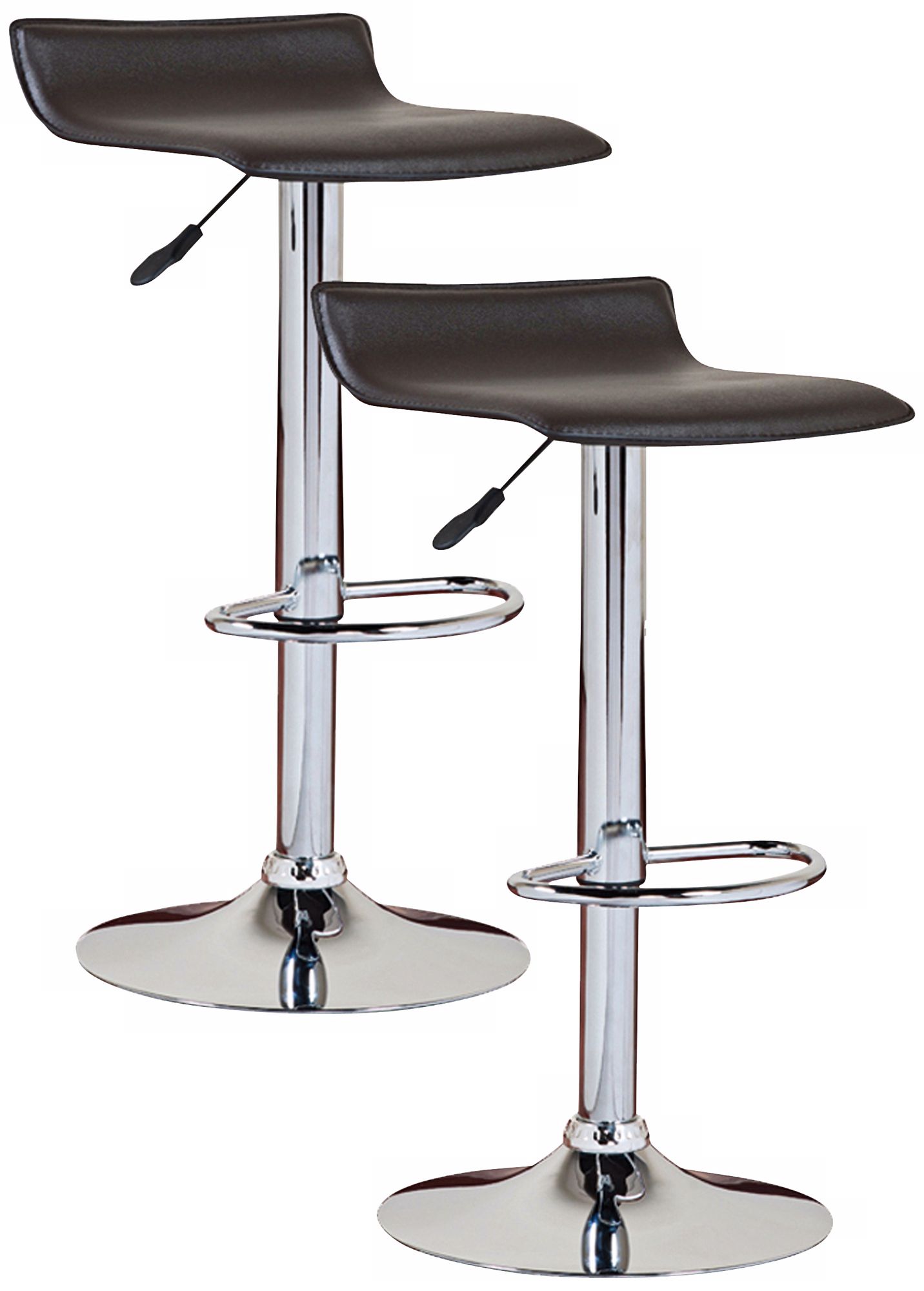 Leick Furniture Set of 2 Black Adjustable Bar Stools
