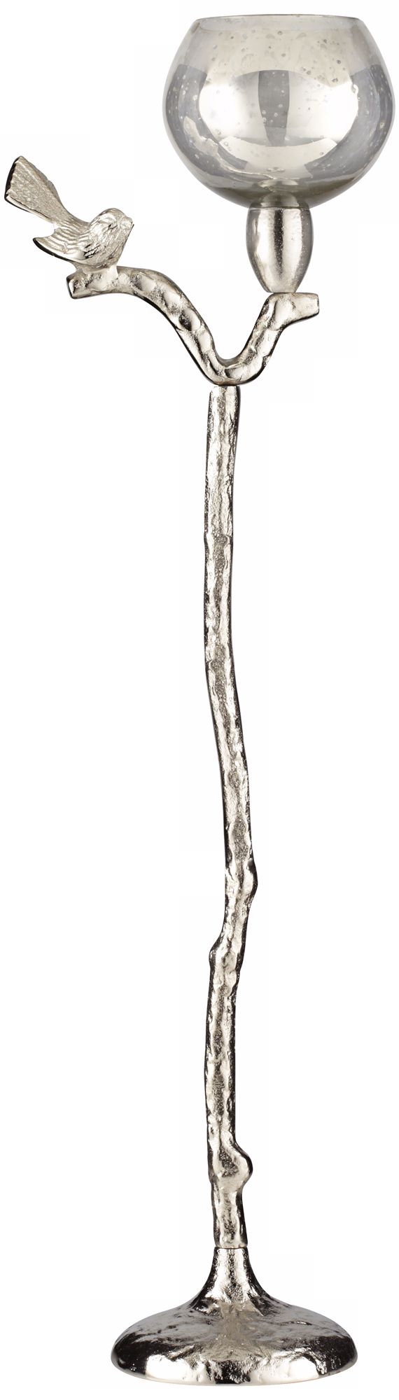 Costa Brava Bird 27 1/4" High Shiny Nickel Tealight Holder