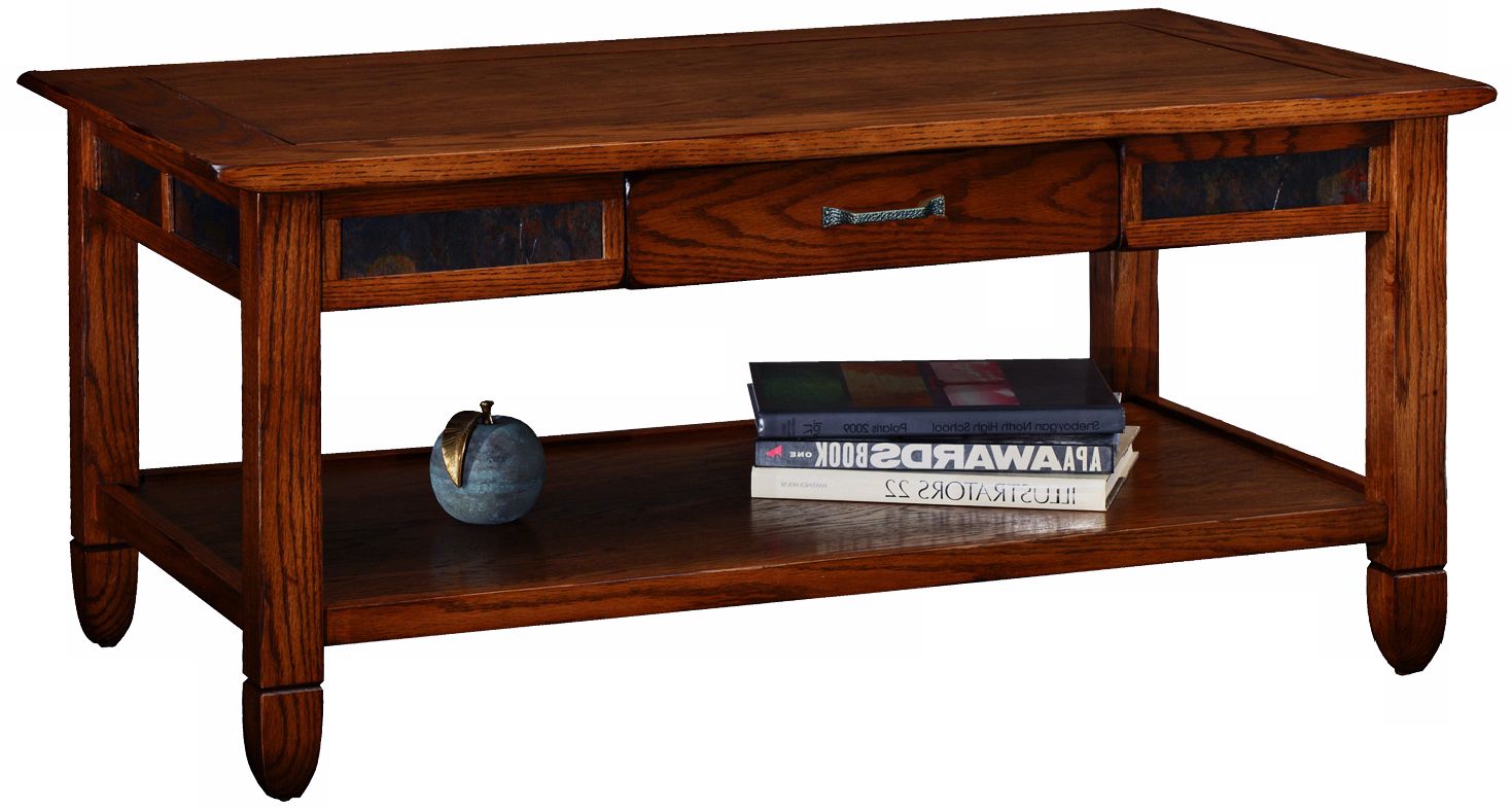 Leick Furniture Slatestone Rustic Oak Coffee Table