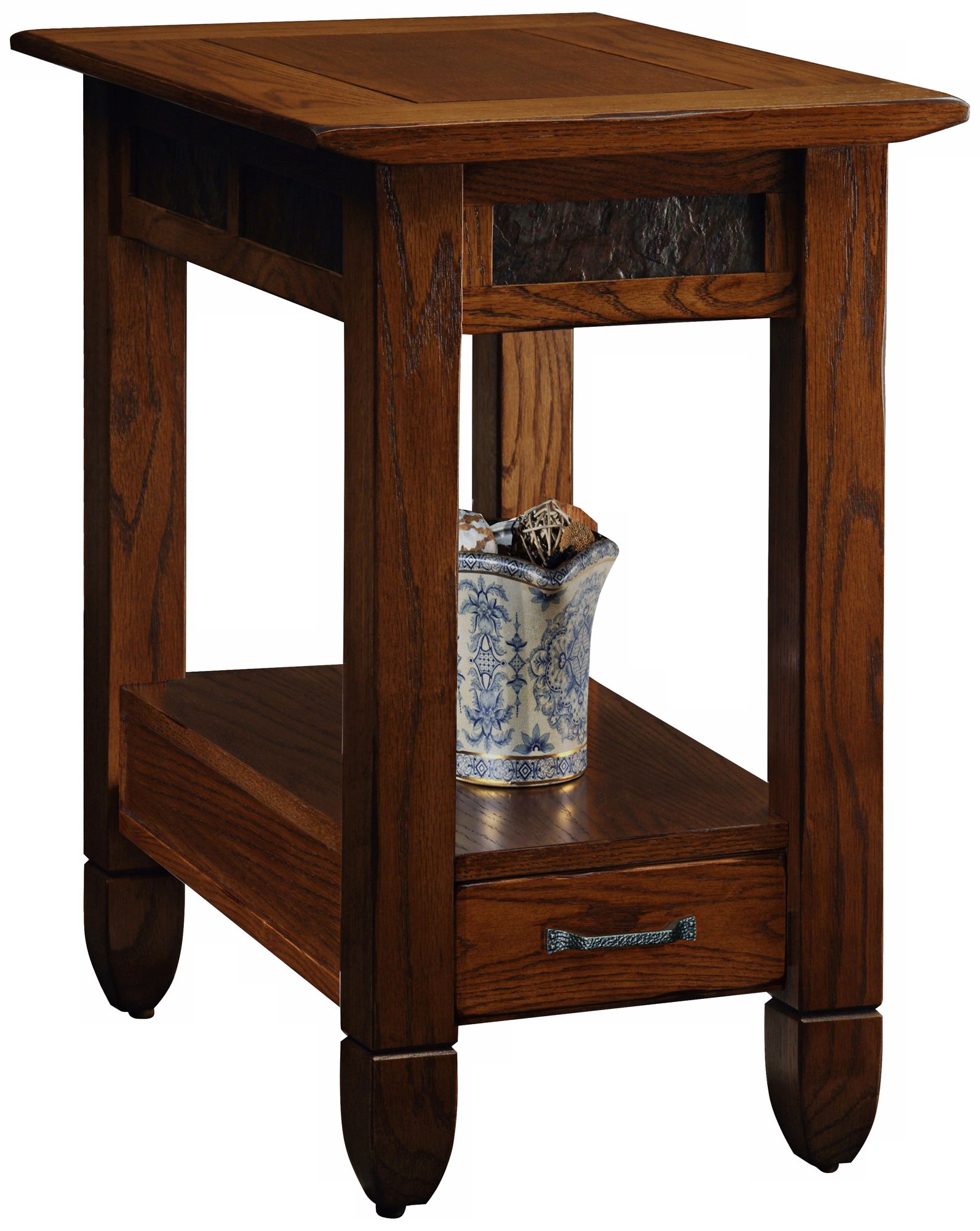 Leick Furniture Slatestone Rustic Oak End Table