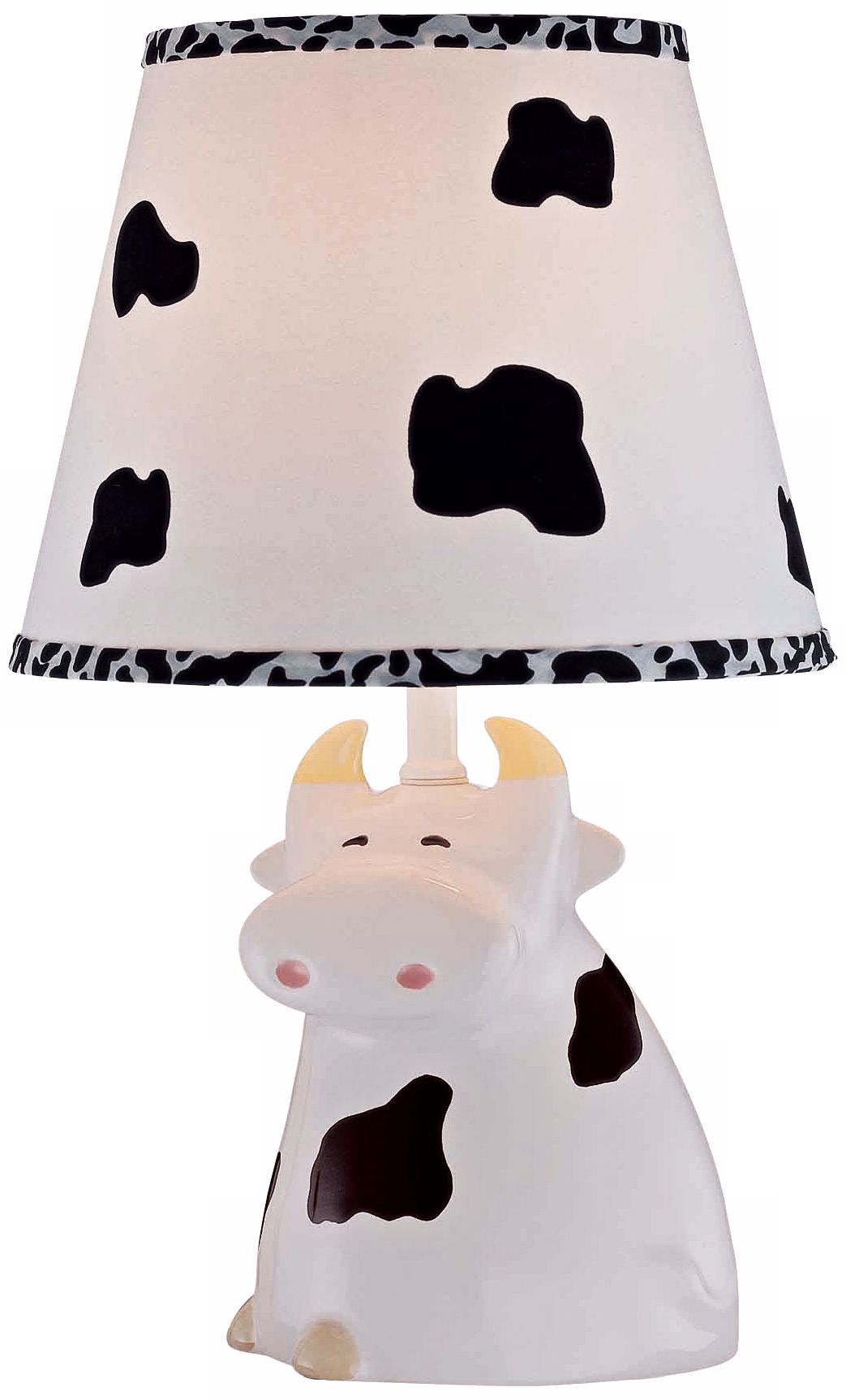 White and Black Cow Ceramic Table Lamp