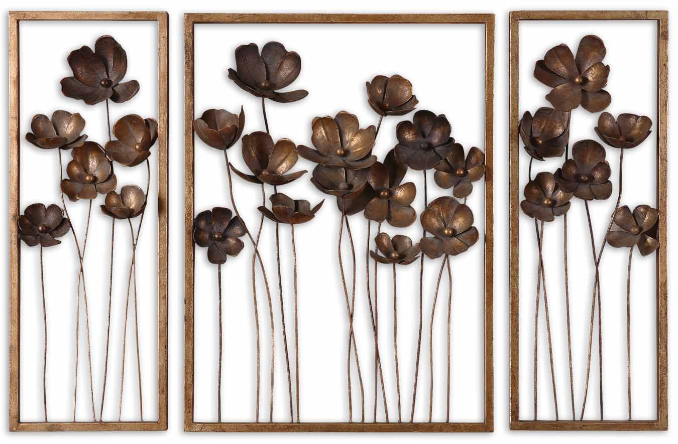 Set of 3 Uttermost Tulips 40" Wide Metal Wall Art