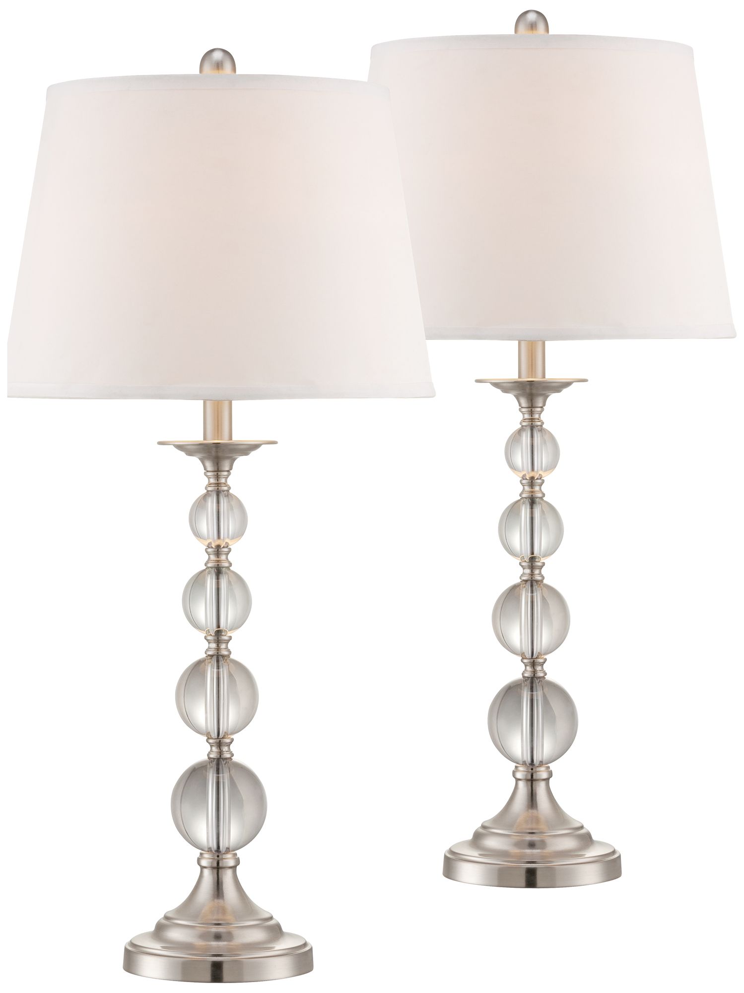 Set of 2 Quad Stacked Crystal Table Lamps