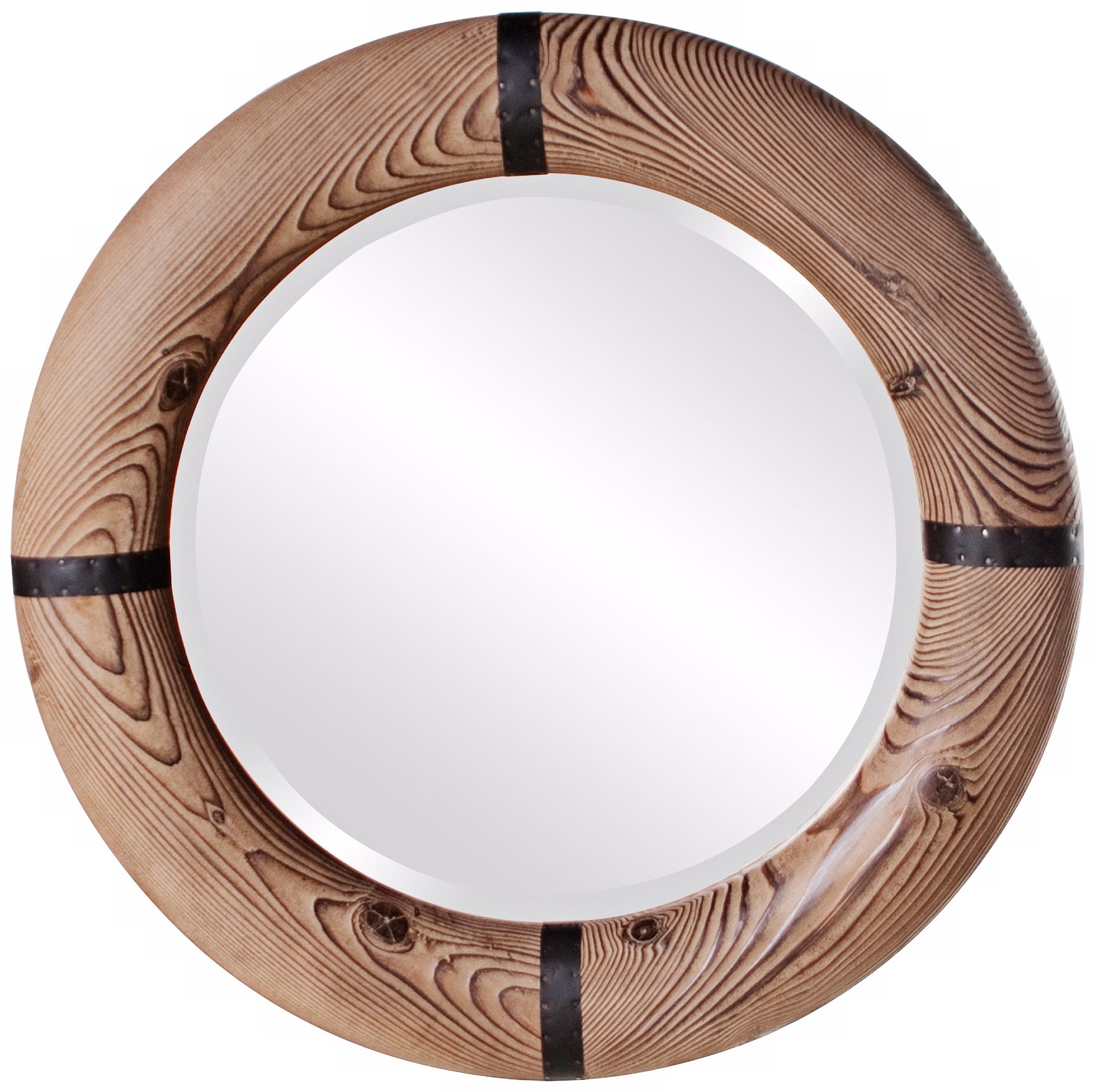 Howard Elliott Dalton 32" Wide Framed Round Wall Mirror