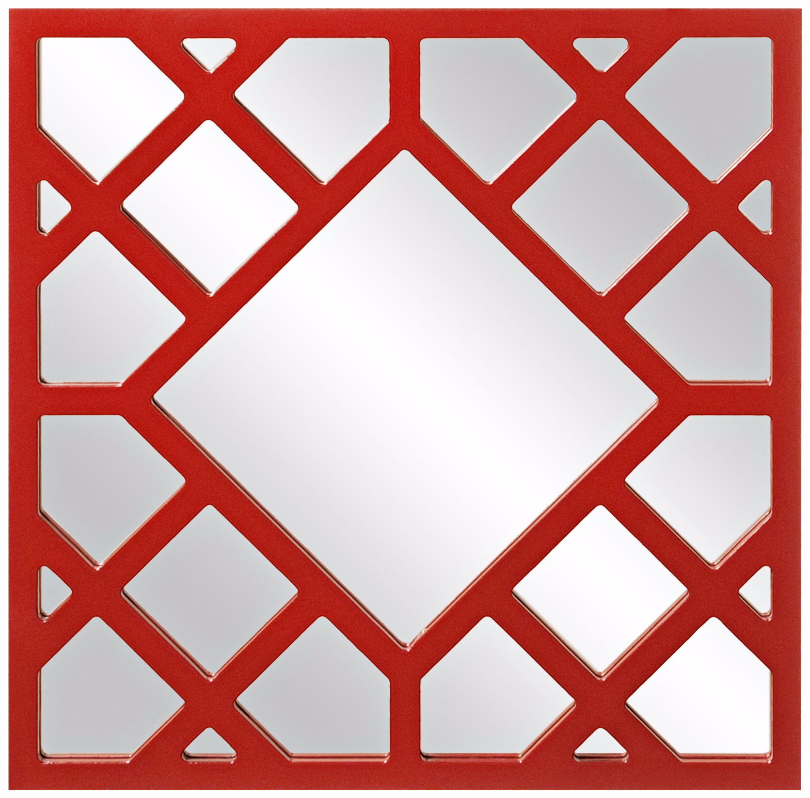 Howard Elliott Anakin 24" High Red Lattice Wall Mirror