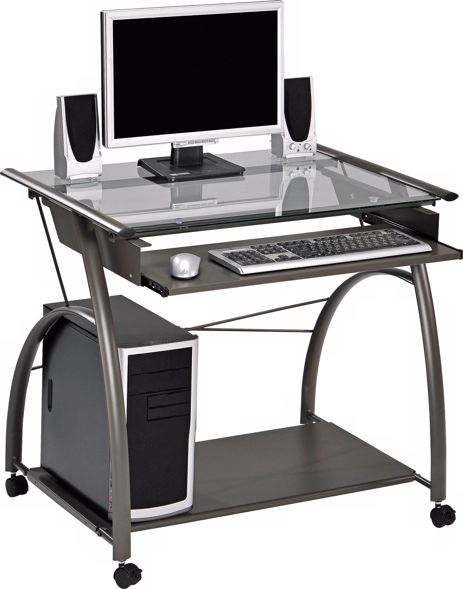 Gainley Dark Grey Metal Portable Computer Desk