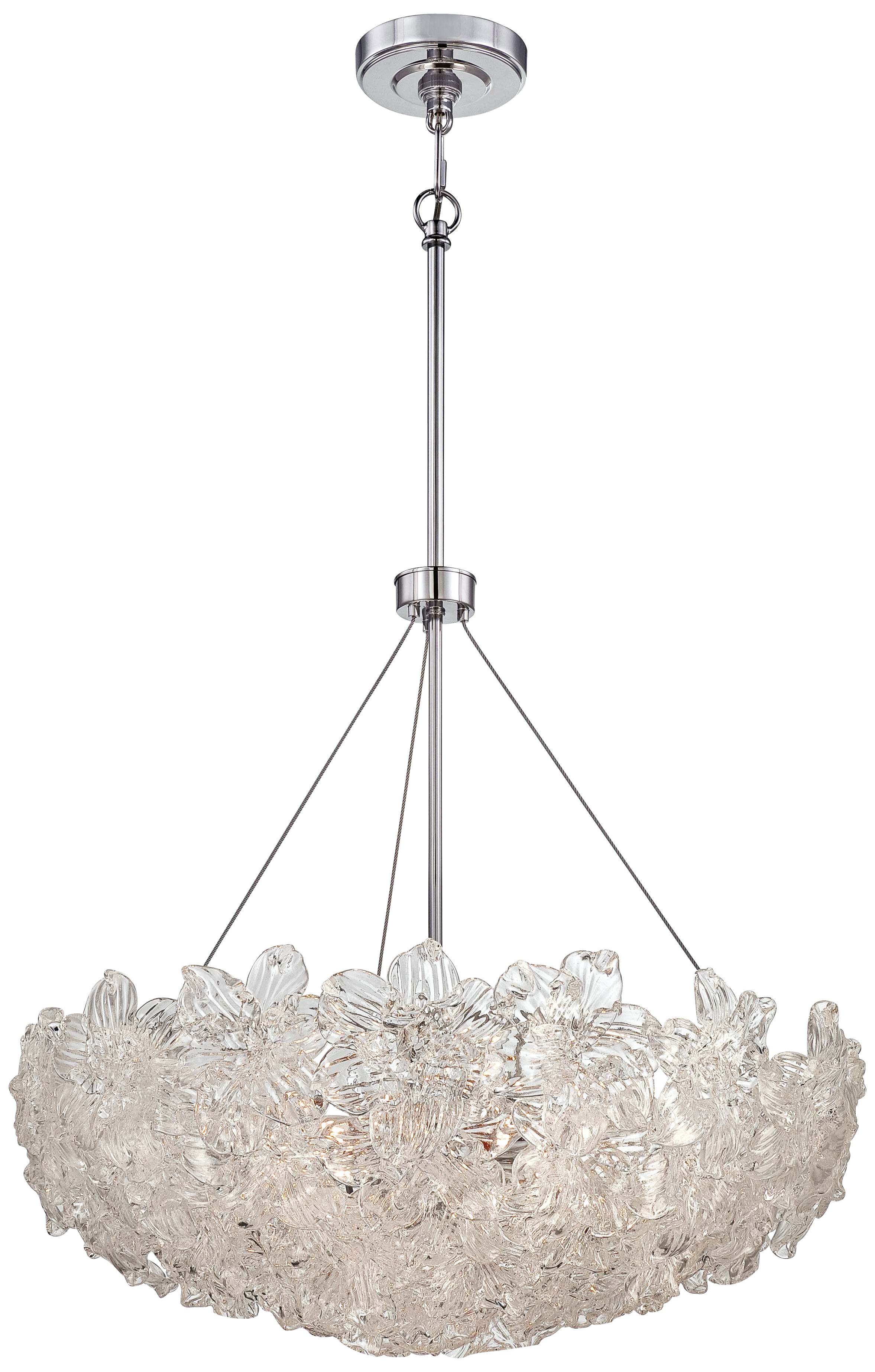 Metropolitan Bella Fiori 29" Wide Chrome Bowl Pendant