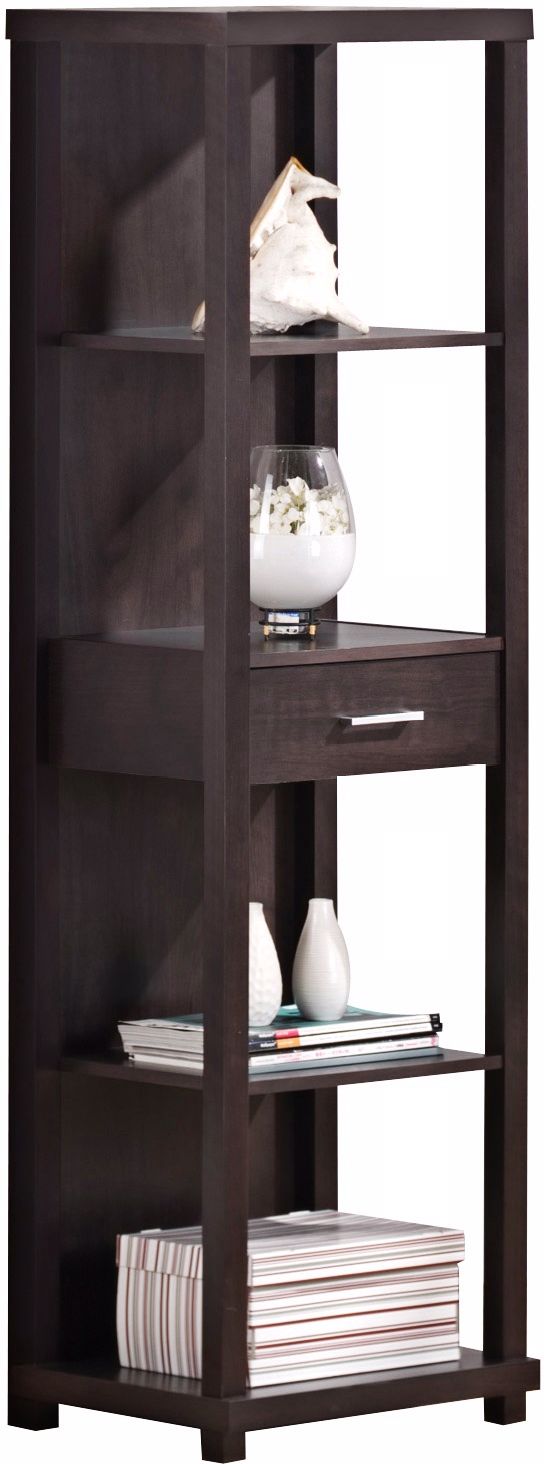 Concept Espresso Wood Shelf with Drawer