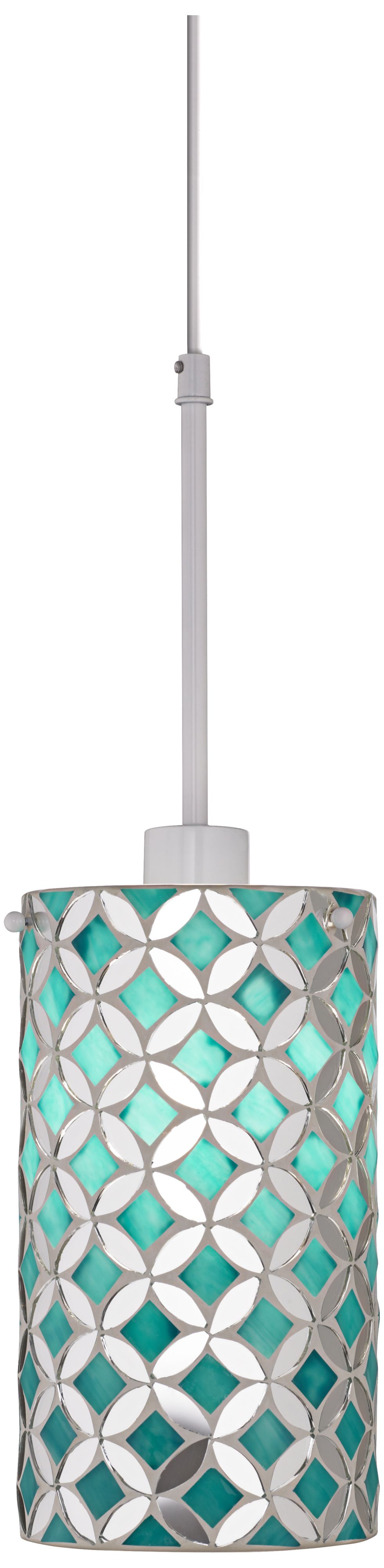 Gemma Turquoise Mosaic Glass Mini Pendant
