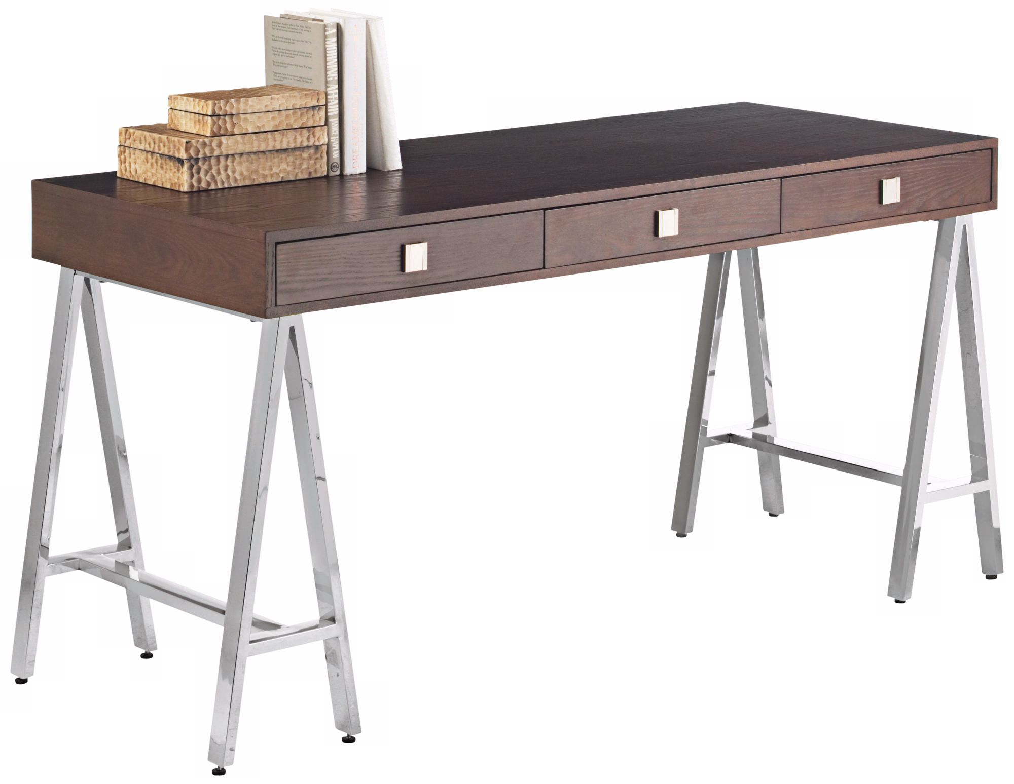 Embassy Espresso Stainless Steel Desk