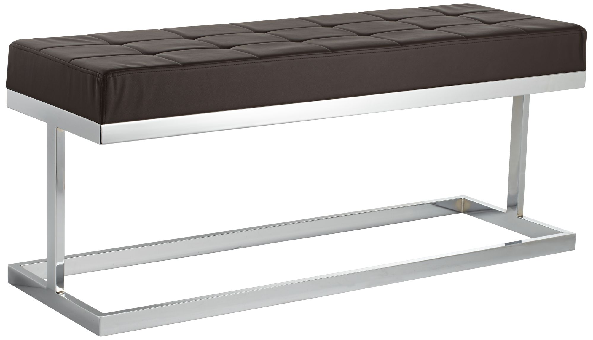 Viceroy Brown Contemporary Faux Leather Bench