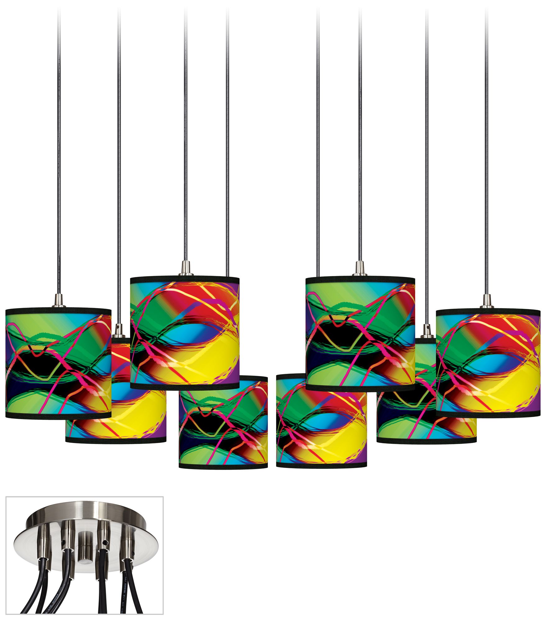 Colors in Motion (Light) 8-Light Swag Fixture