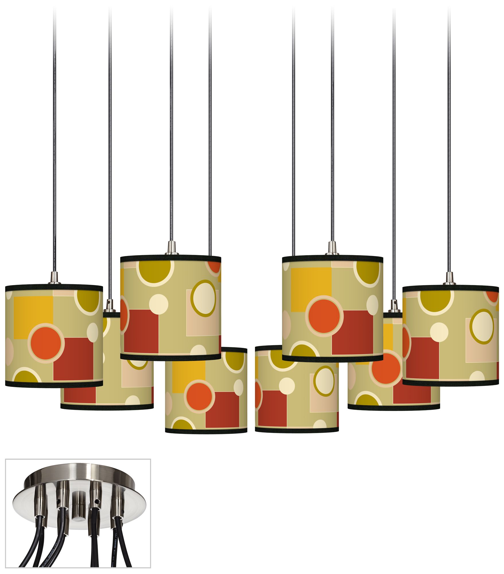 Retro Citrus Medley Luxe 8-Light Swag Fixture