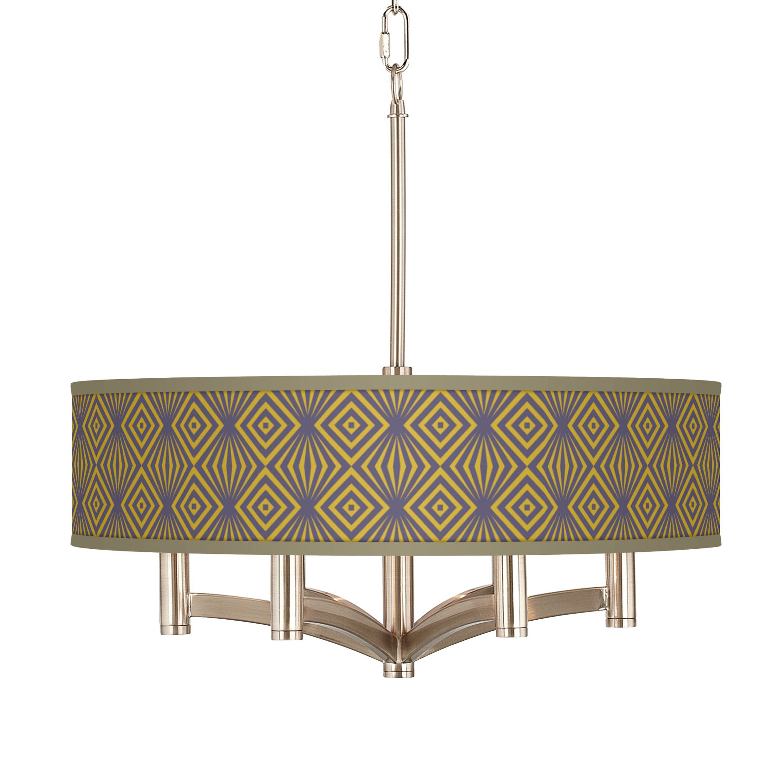 Deco Revival Ava 6-Light Nickel Pendant Chandelier