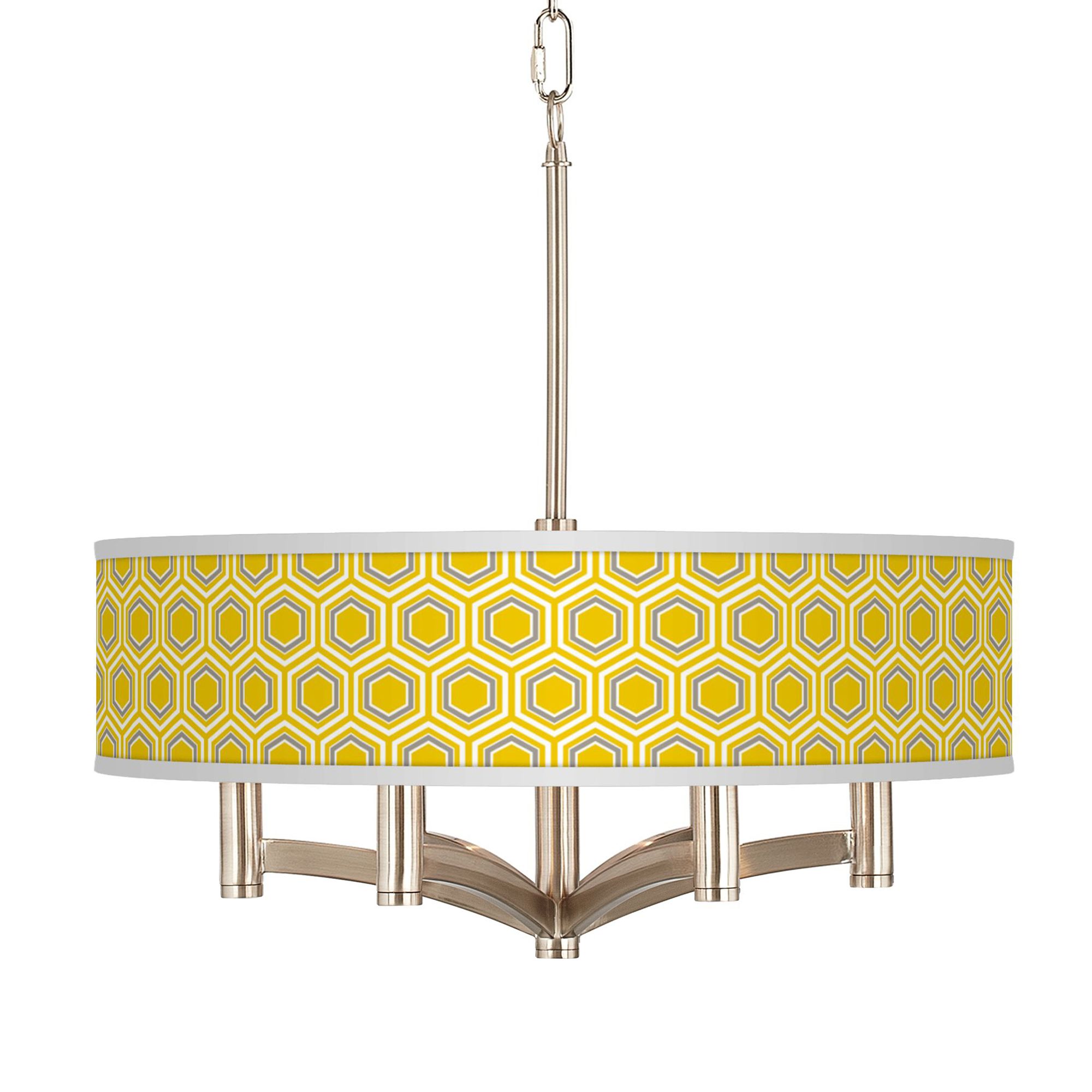 Honeycomb Ava 6-Light Nickel Pendant Chandelier