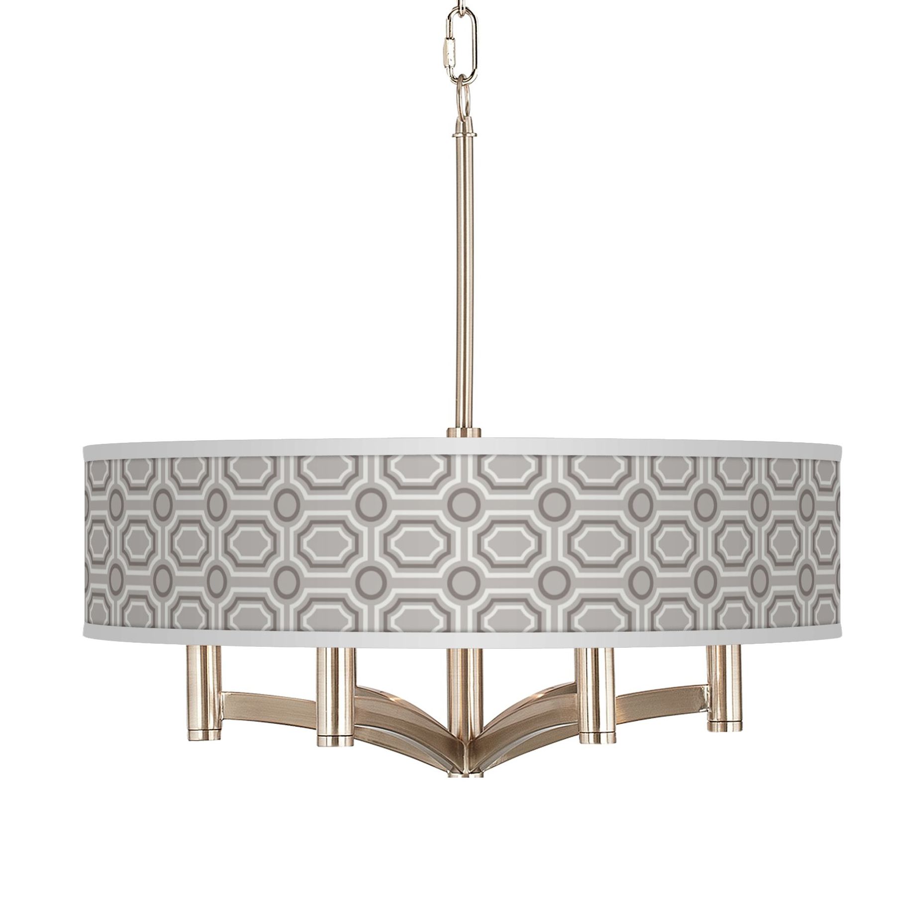Luxe Tile Ava 6-Light Nickel Pendant Chandelier