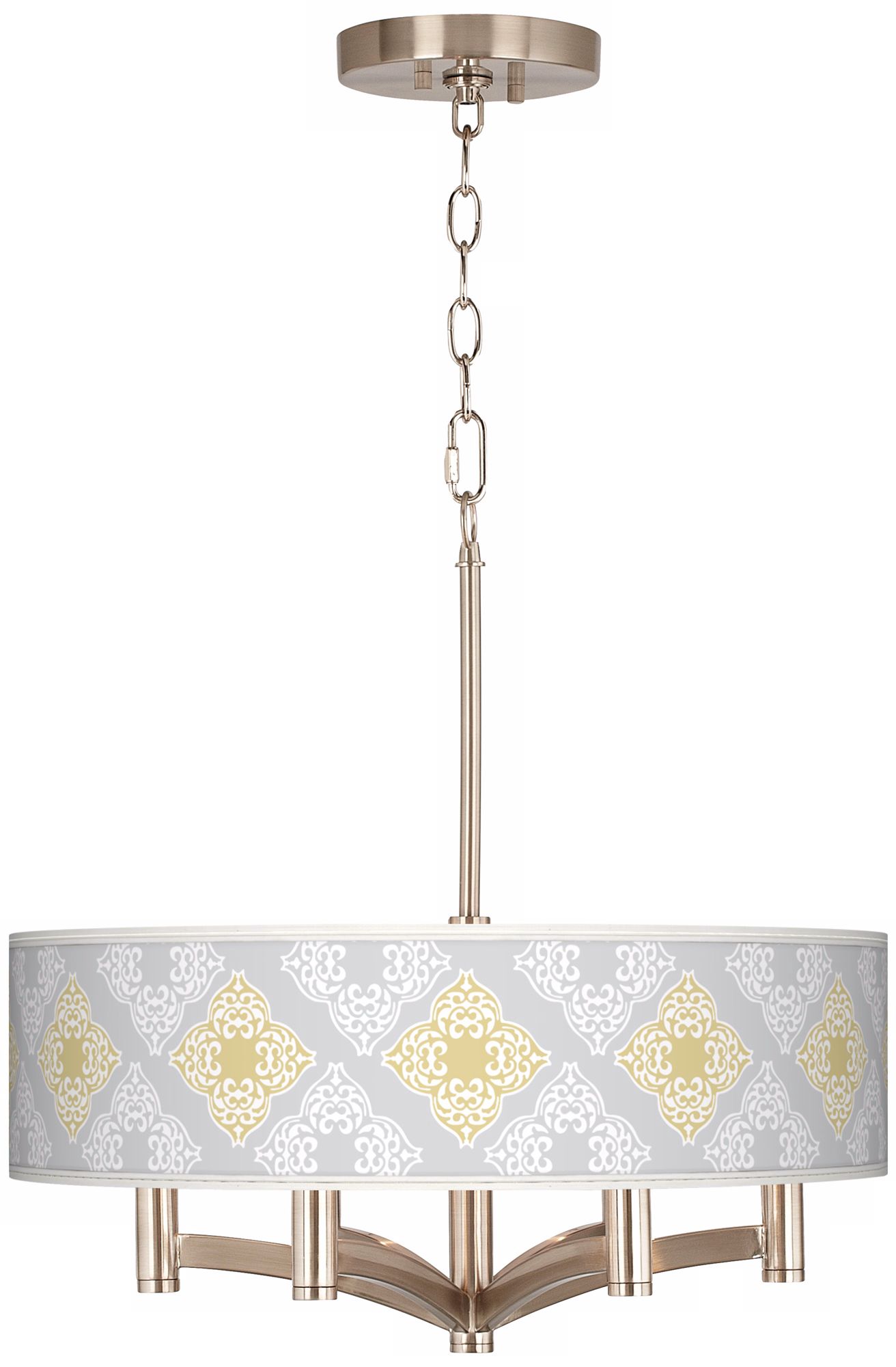 Aster Grey Ava 6-Light Nickel Pendant Chandelier