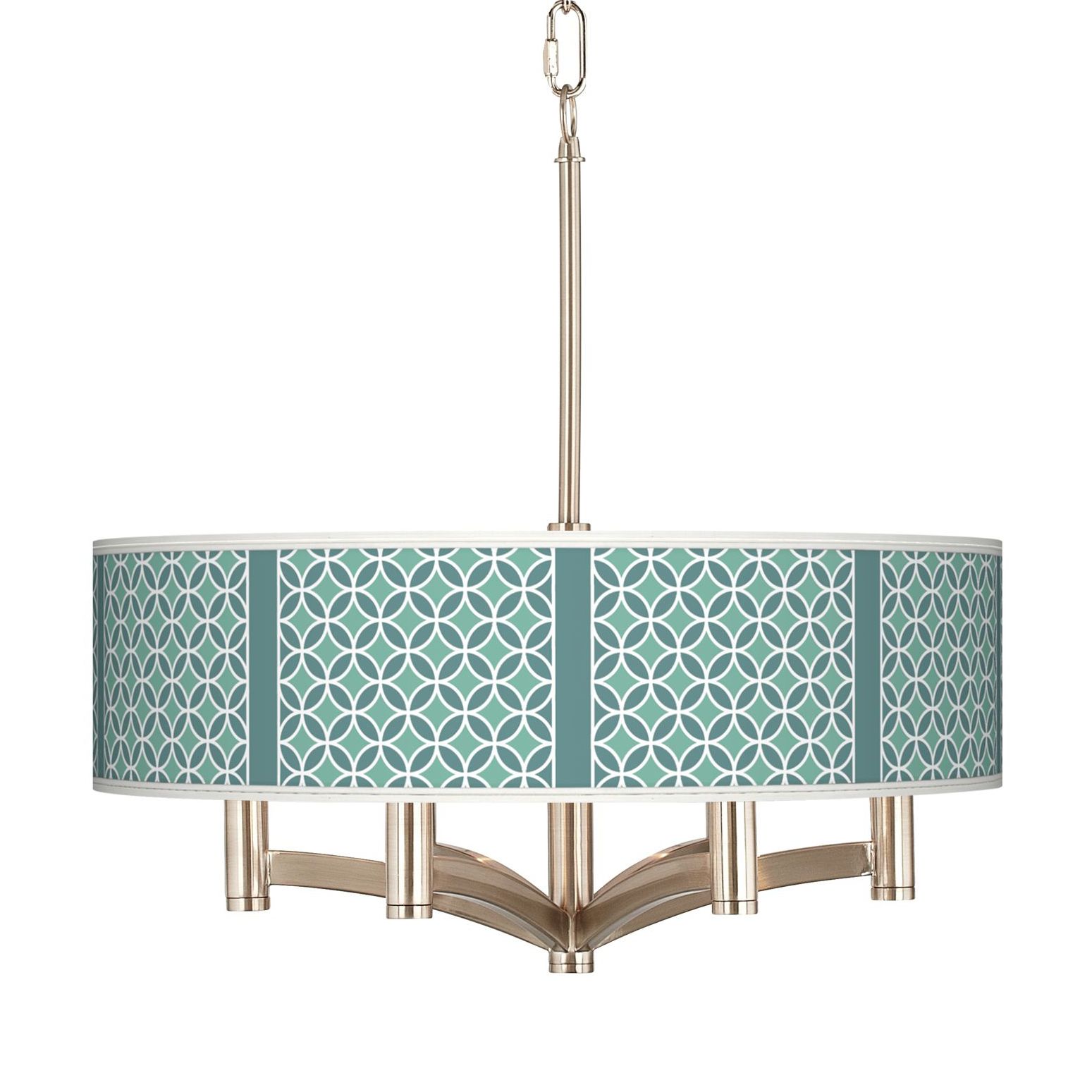 Aqua Rings Ava 6-Light Nickel Pendant Chandelier