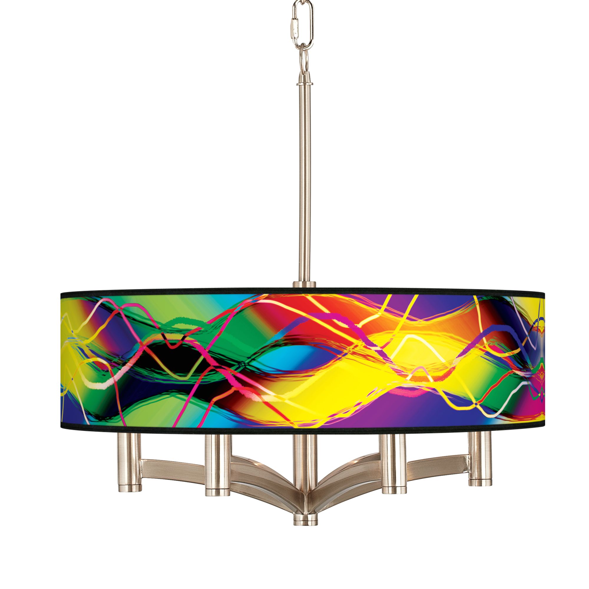 Colors in Motion (Light) Ava 6-Light Nickel Pendant Light