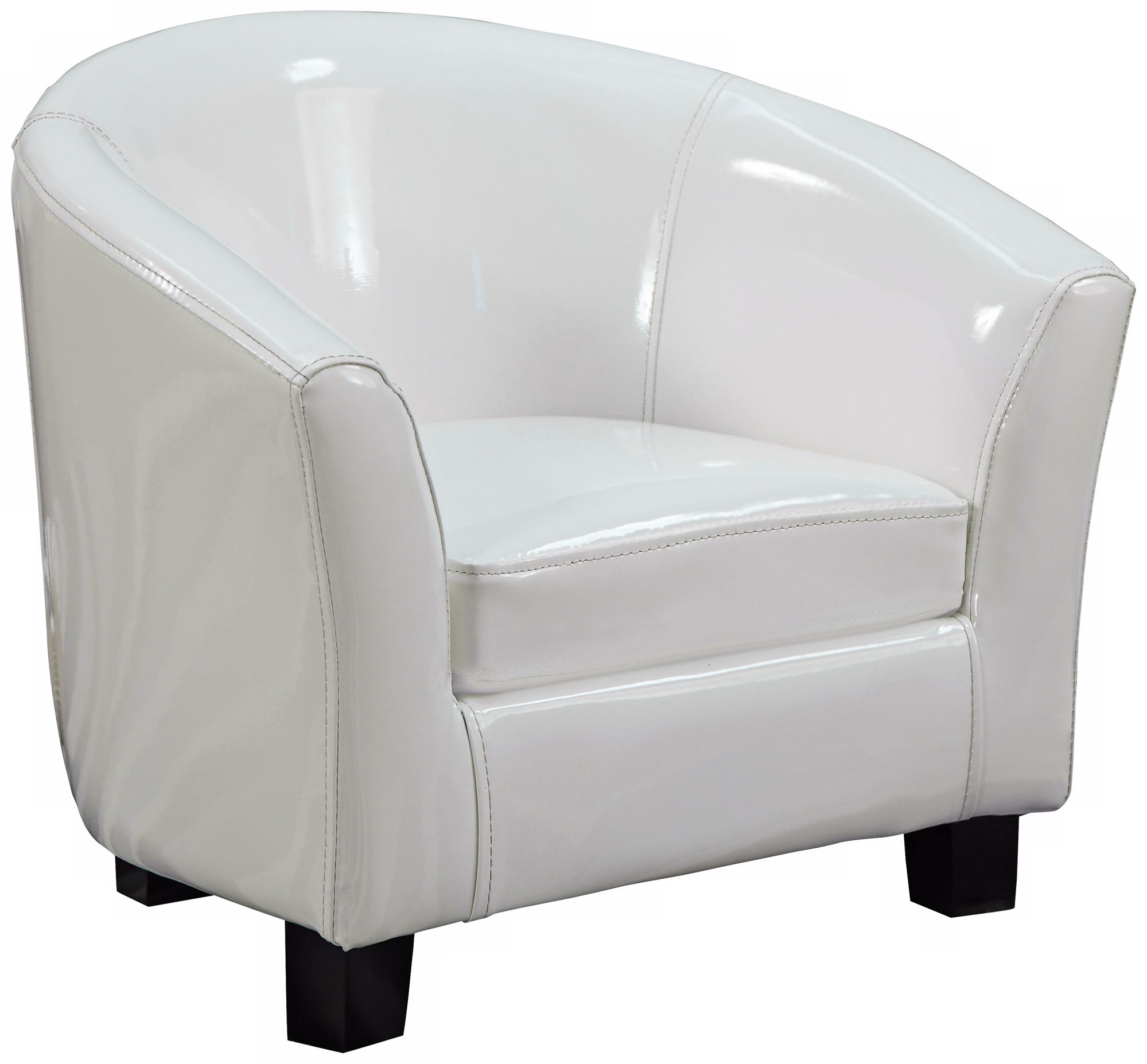 Contemporary Semi-Gloss Faux Leather White Kids Chair
