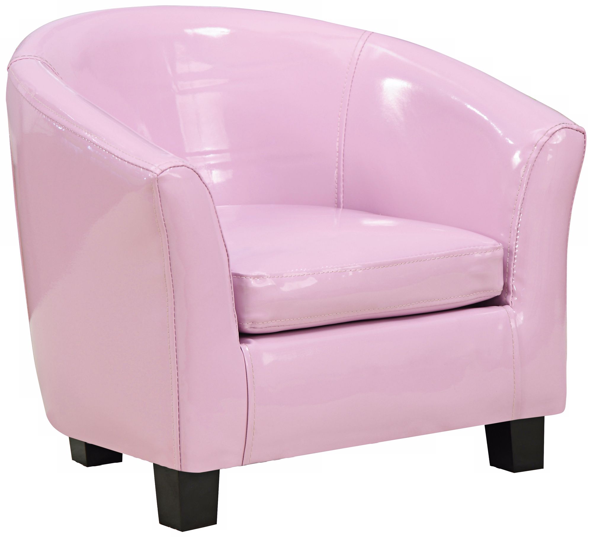 Contemporary Semi-Gloss Faux Leather Pink Kids Chair