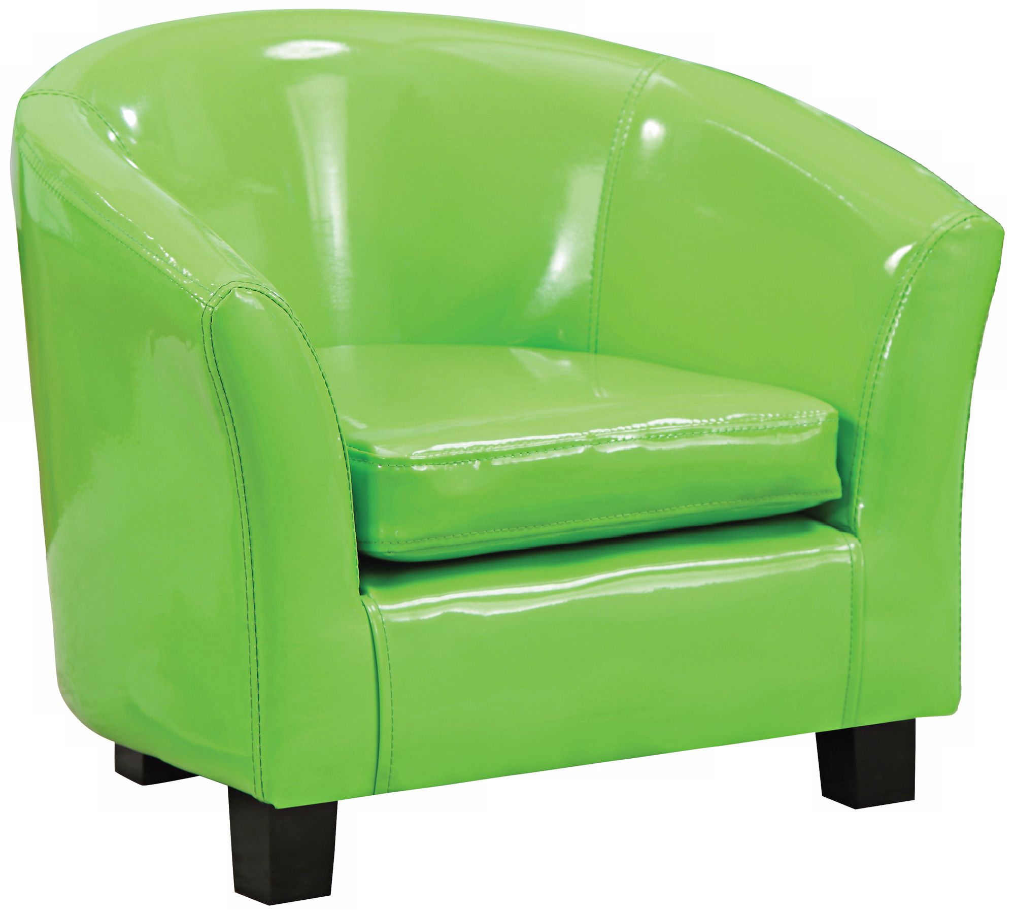 Contemporary Semi-Gloss Faux Leather Green Kids Chair