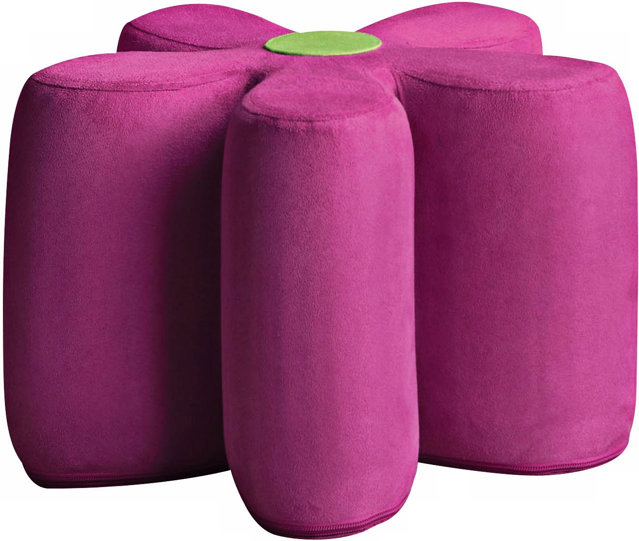 Flower Pink Microfiber Ottoman