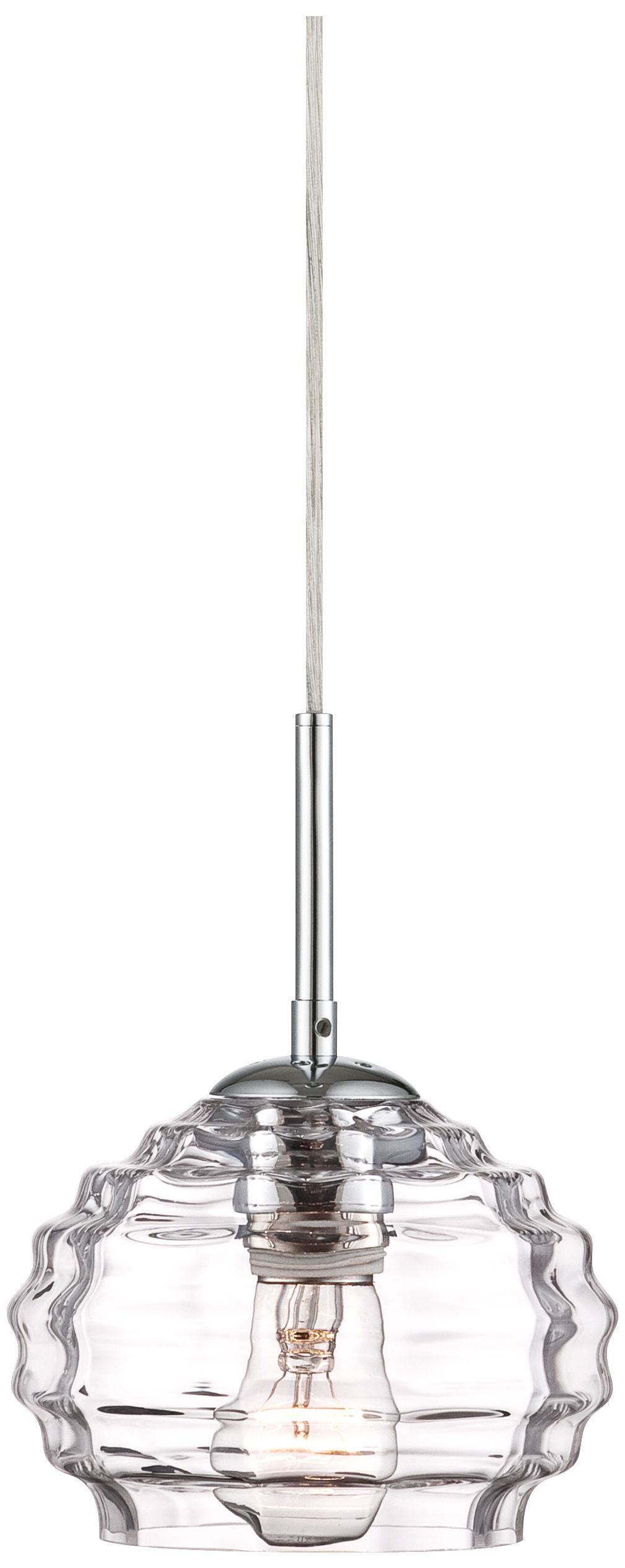 Possini Euro Surge 7" Wide Rippled Glass Mini Pendant Light