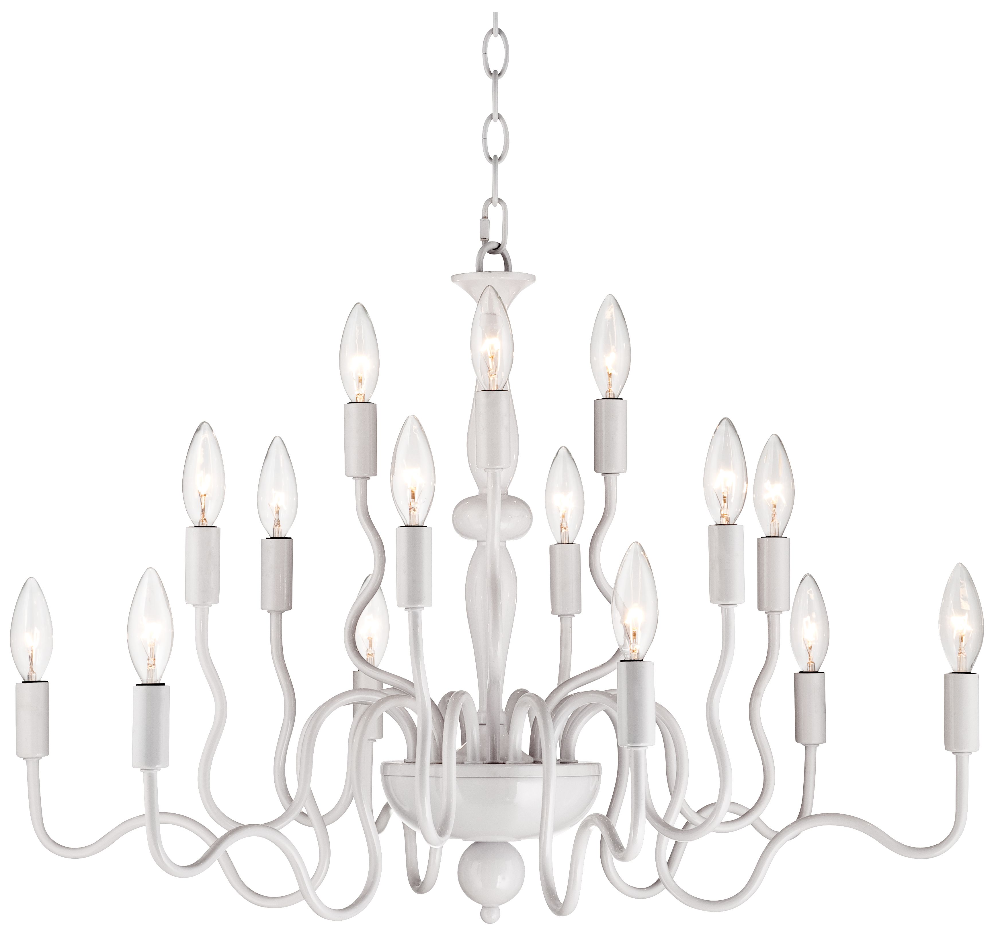Possini Euro Gwen 15-Light 27 1/2" Wide White Chandelier