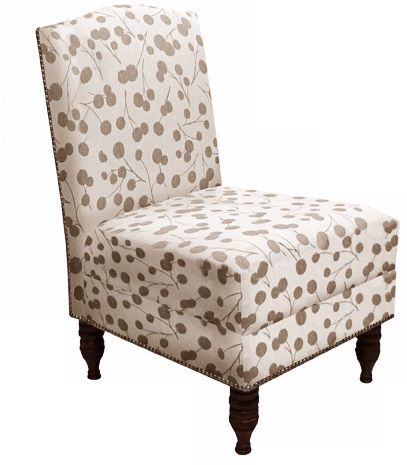 Burnet Taupe Armless Nail Button Chair