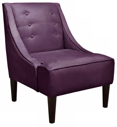 Premier Purple Swoop Accent Chair with Buttons
