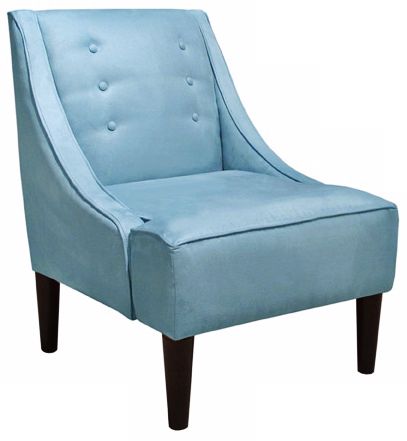 Premier Cloud Blue Swoop Accent Chair with Buttons