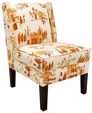 Villa Tangerine Wingback Chair