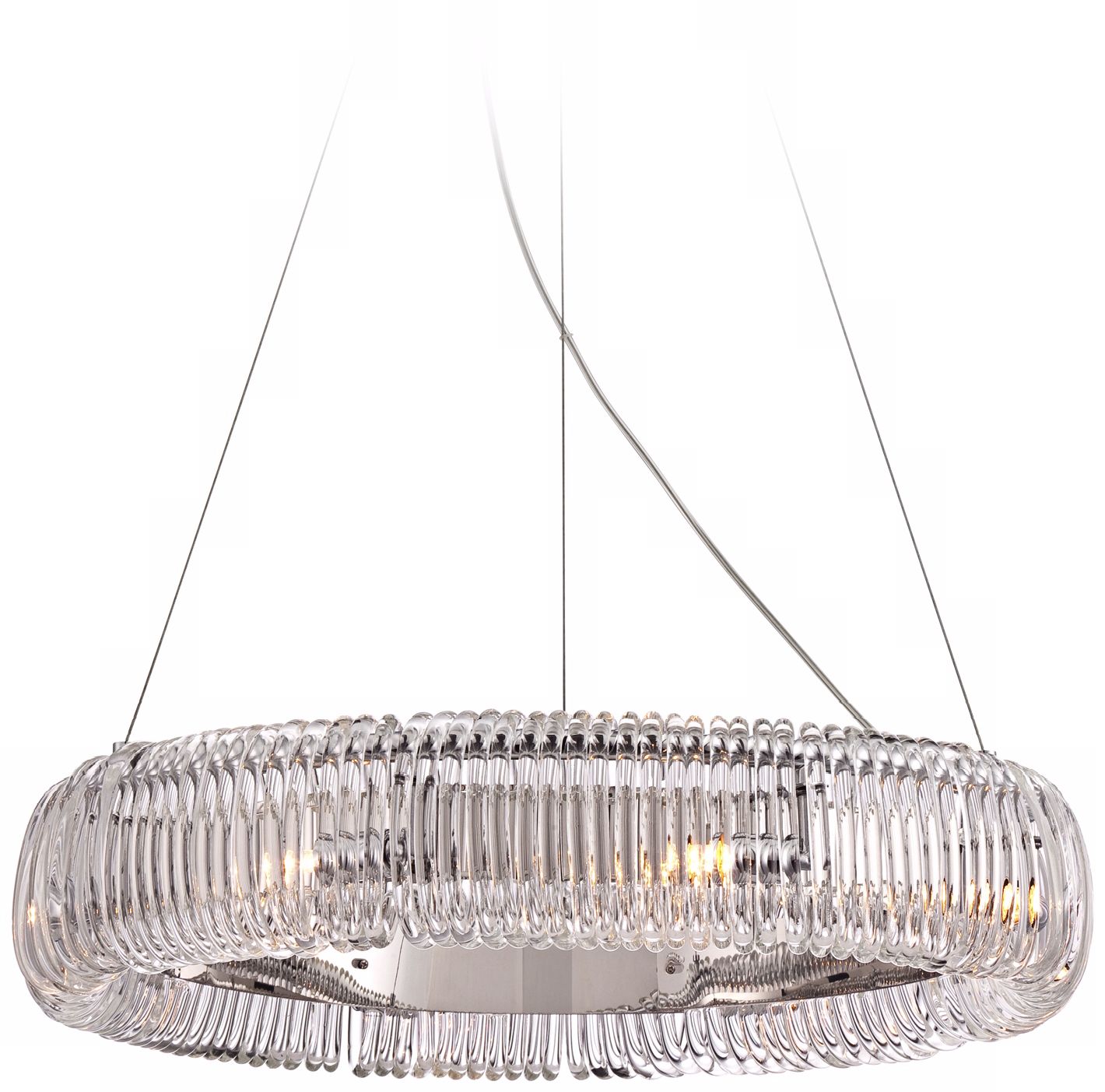 Crystal Coil 23" Wide Chrome and Glass Pendant Light