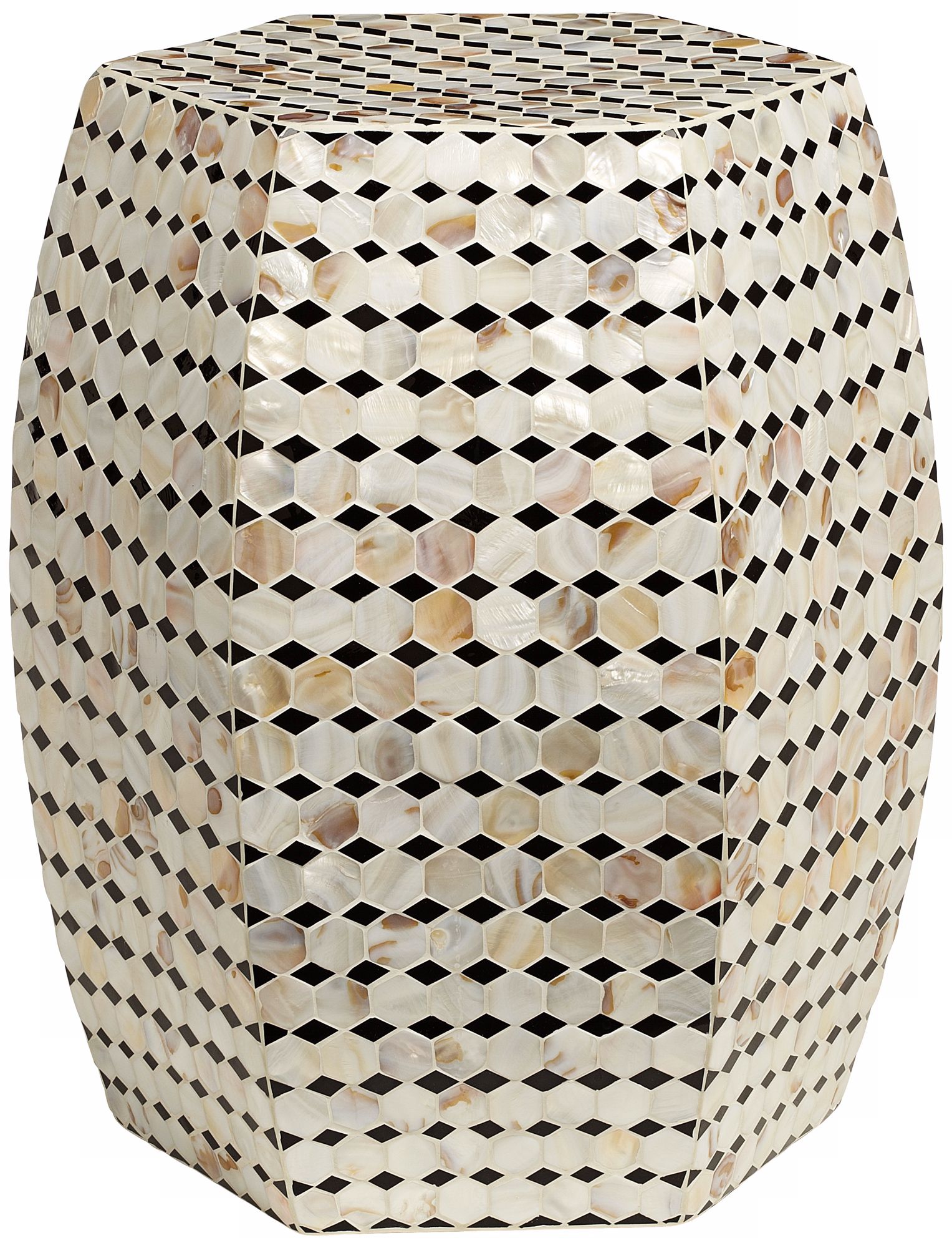 Olivia Polygon Shell Accent Stool