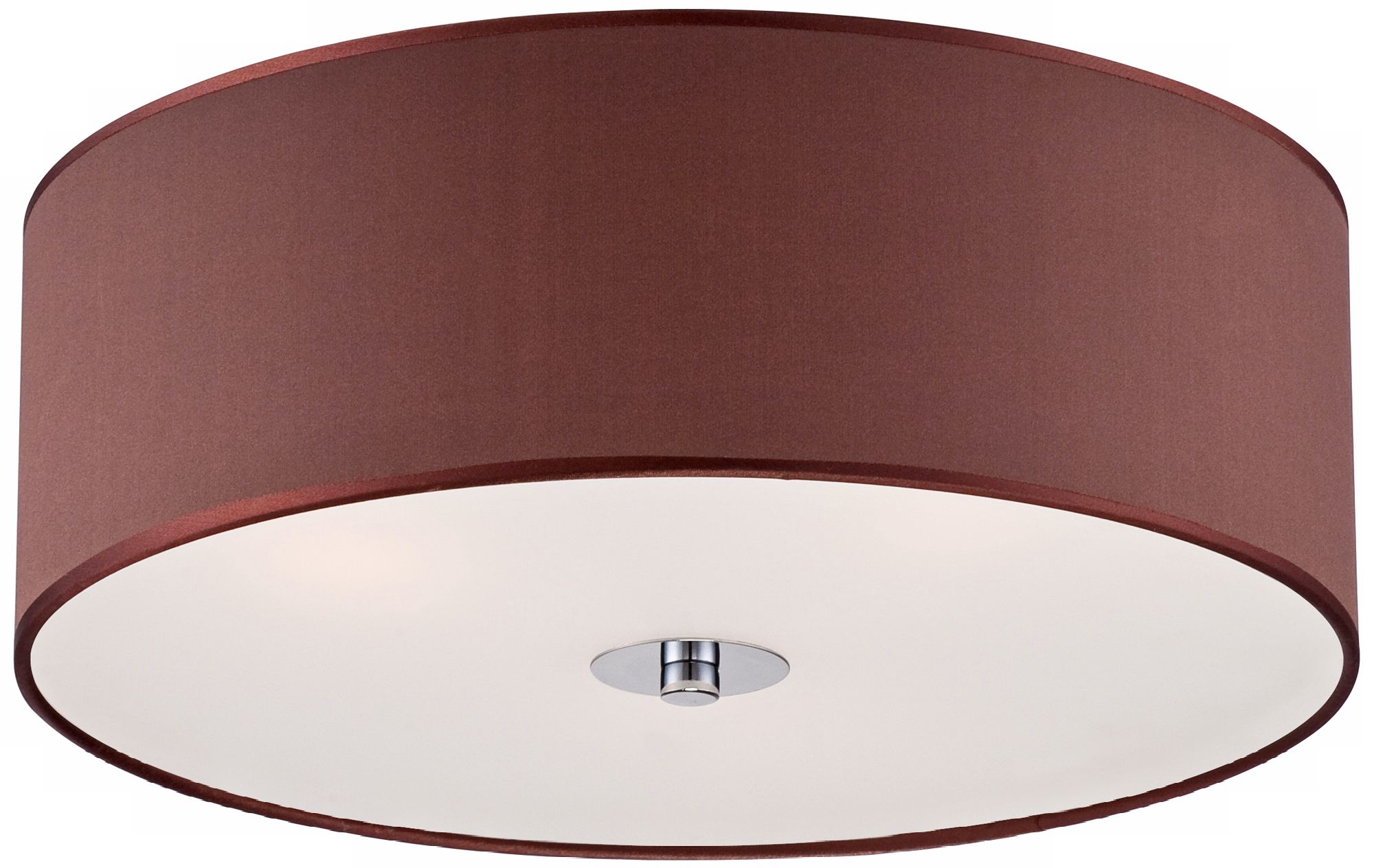 Satin Brown 16" Wide Frosted Glass Ceiling Light