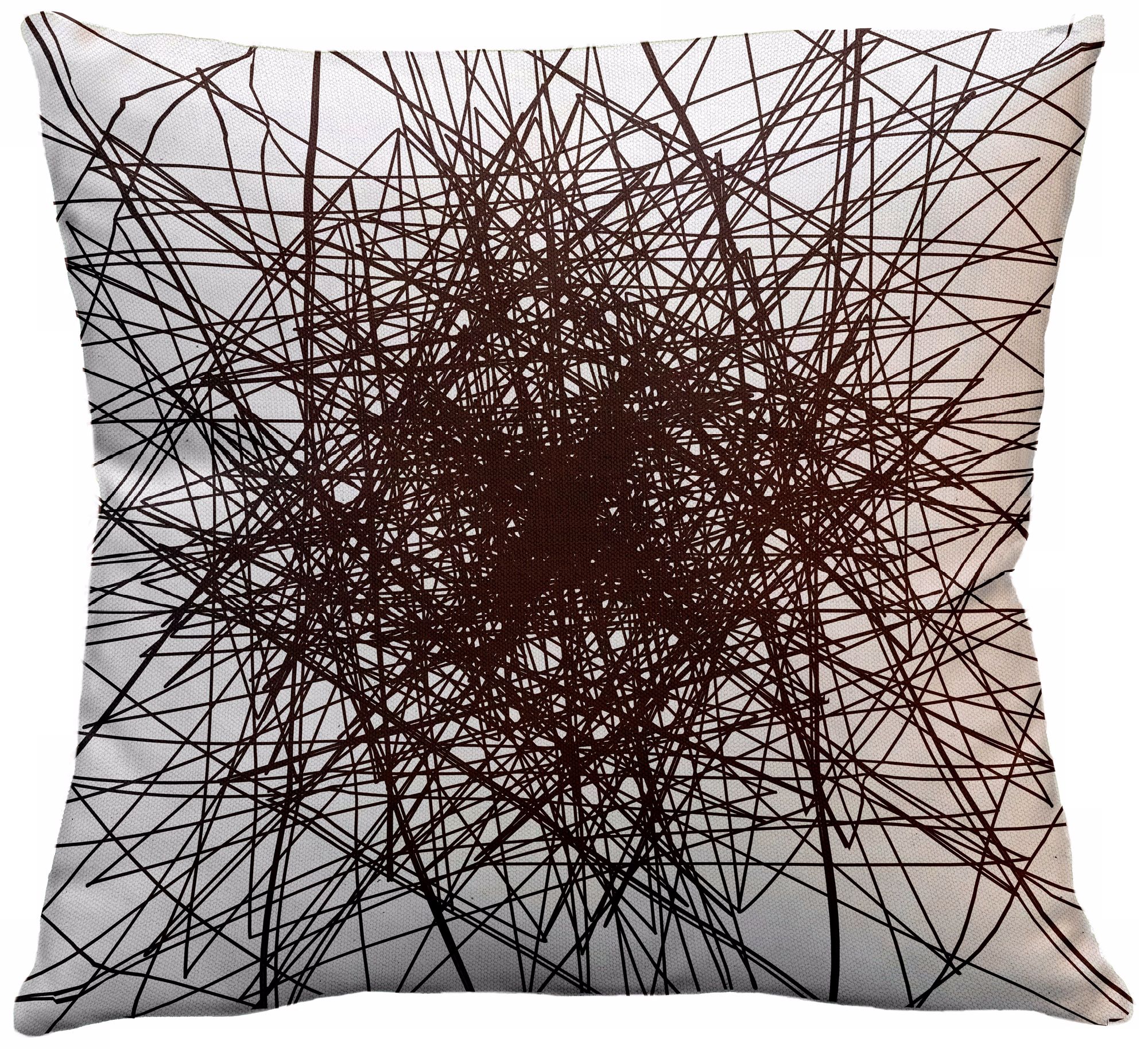 Infinity Chocolate Multilines 18" Square Down Throw Pillow