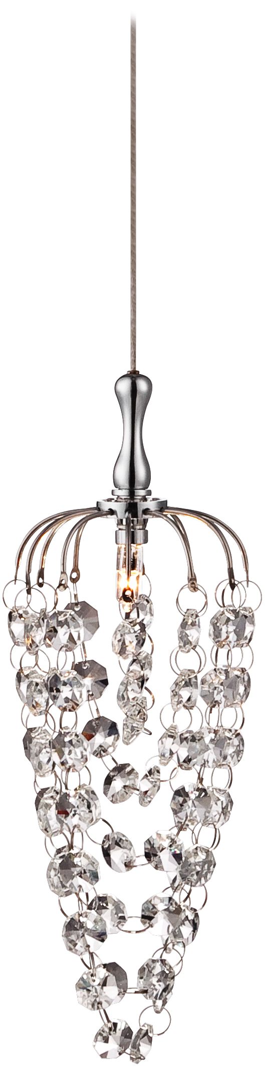 Beadberry 9" High Chrome and Crystal Mini Pendant