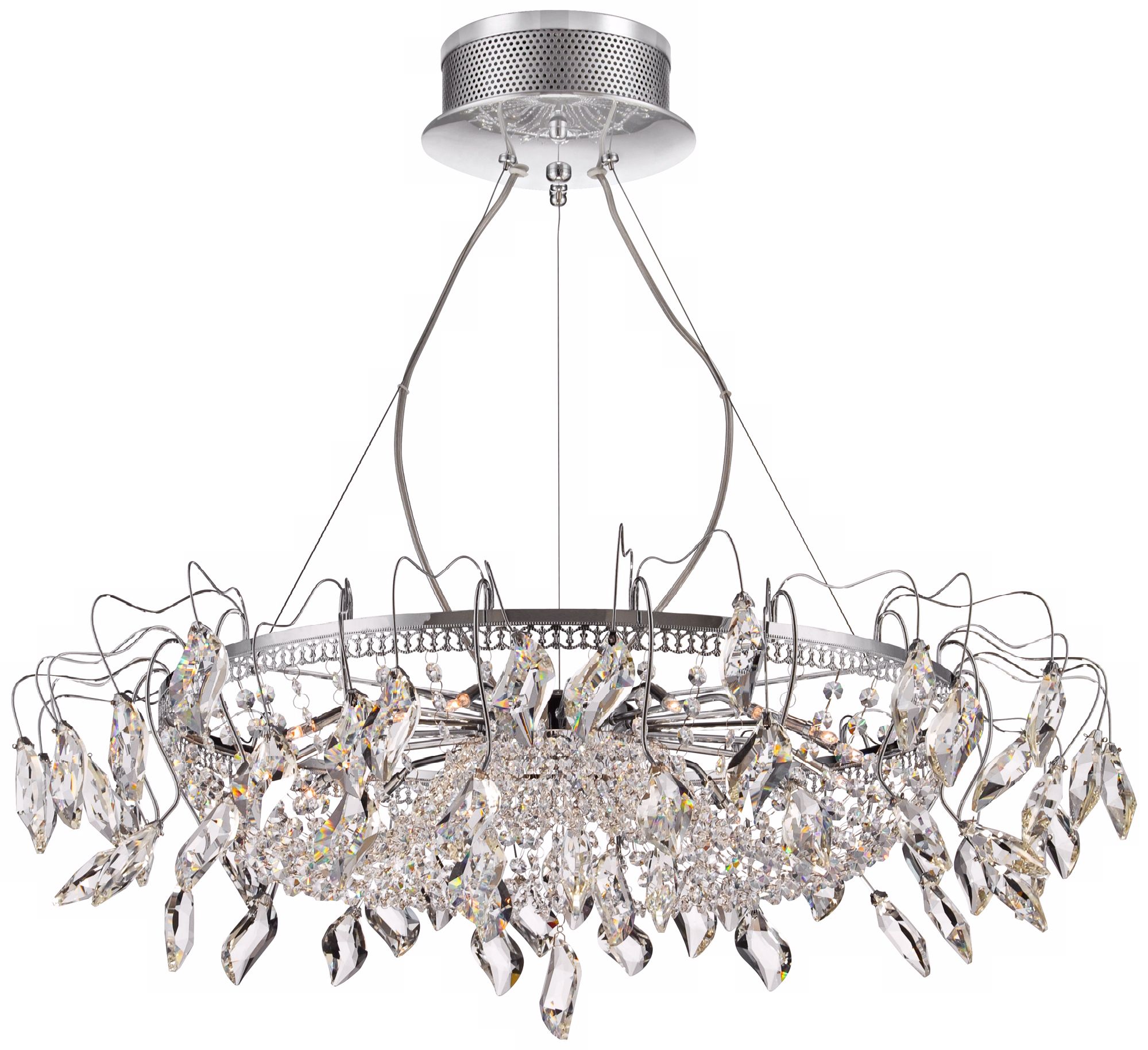 Alors Chrome 35" Wide Clear Crystal Chandelier