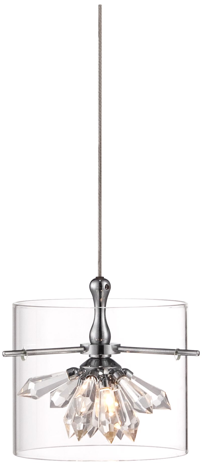 Possini Euro Crystal Lotus Chrome Mini Pendant Light