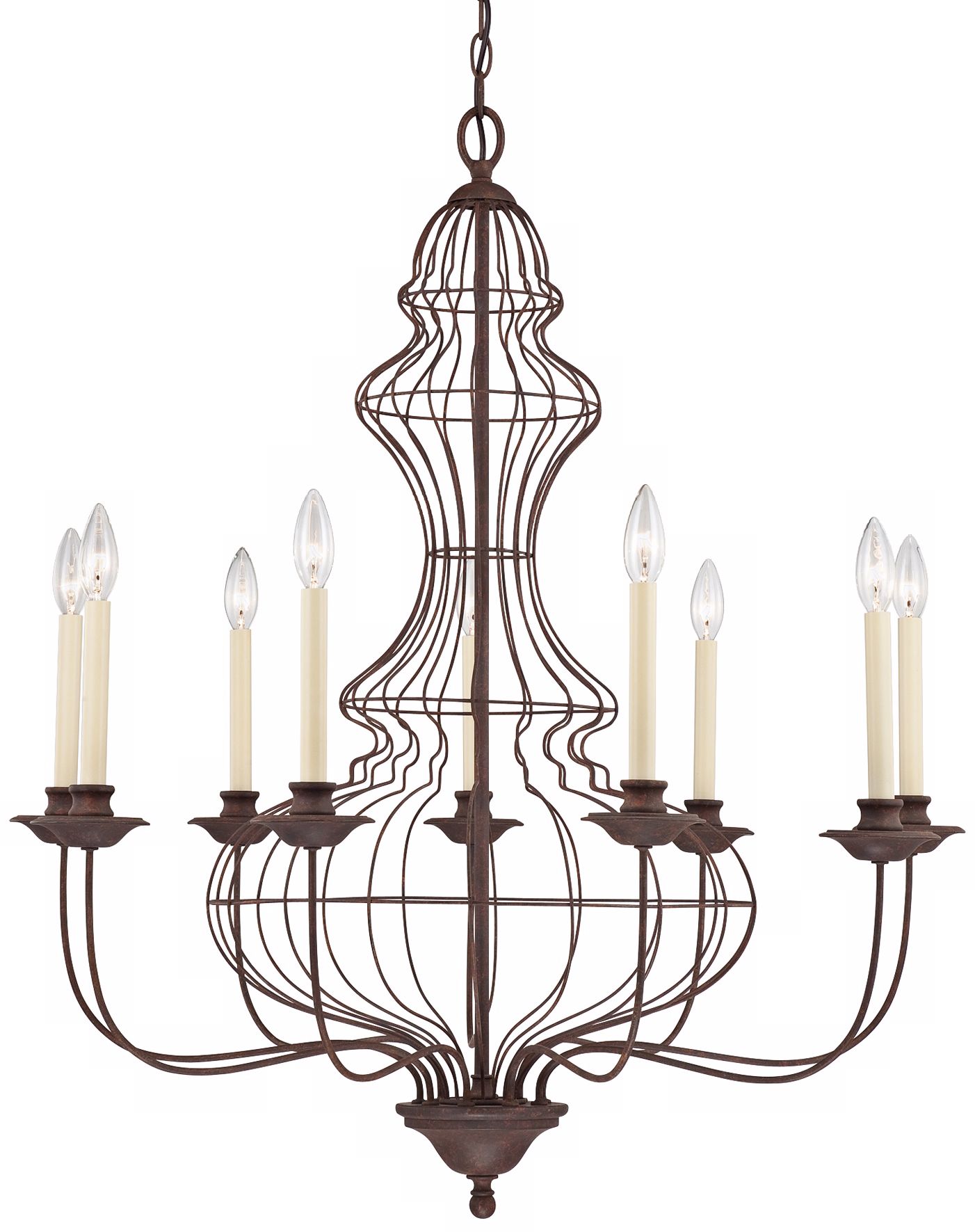 Quoizel Laila 9-Light 32"W Cage Bronze Chandelier