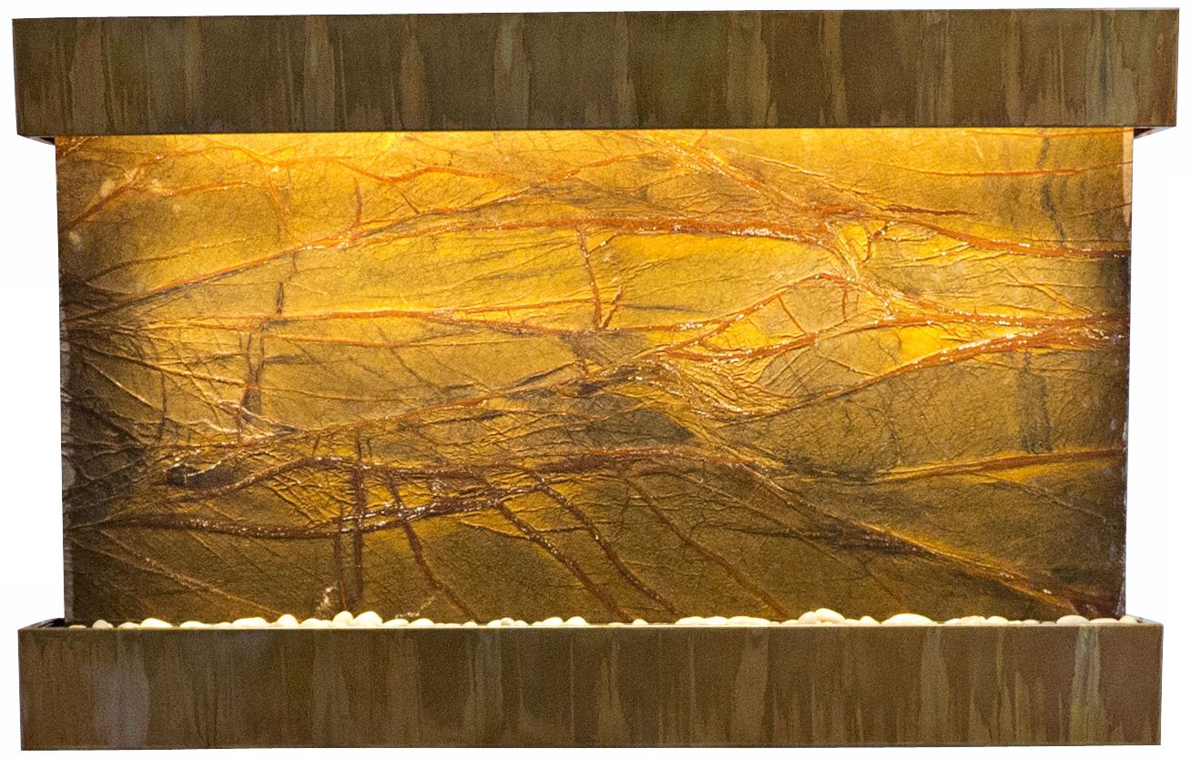 Quarry Marble and Copper 51" Wide Indoor Wall Fountain