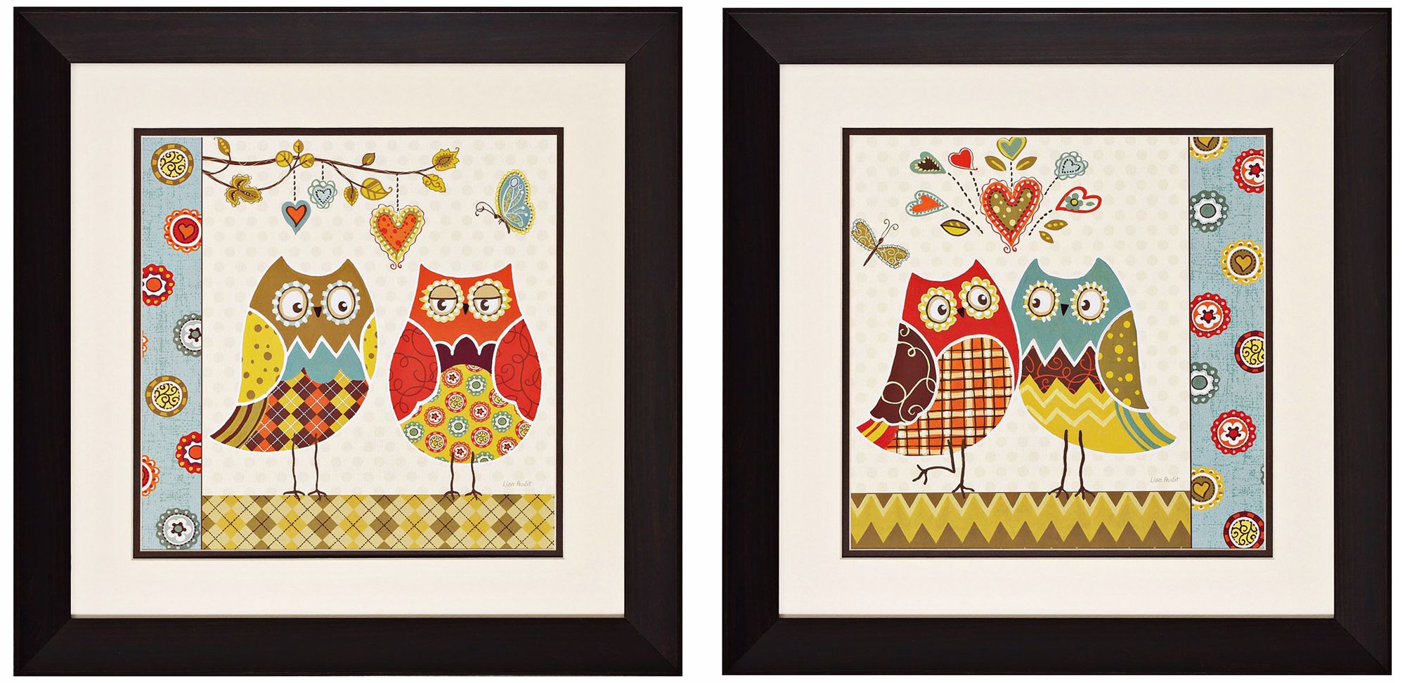 Set of 2 Owl Wonderful I/II 19" Square Wall Art