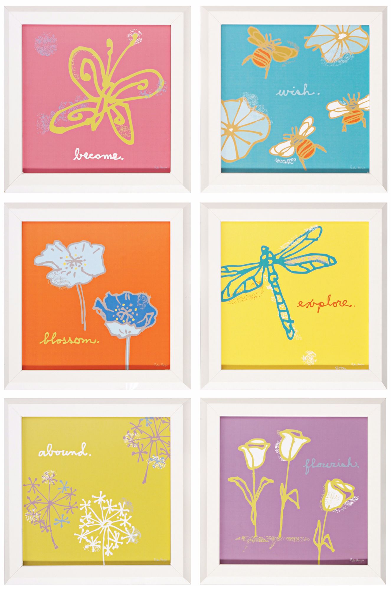 Set of 6 Nature Square 12" Graphic Wall Art