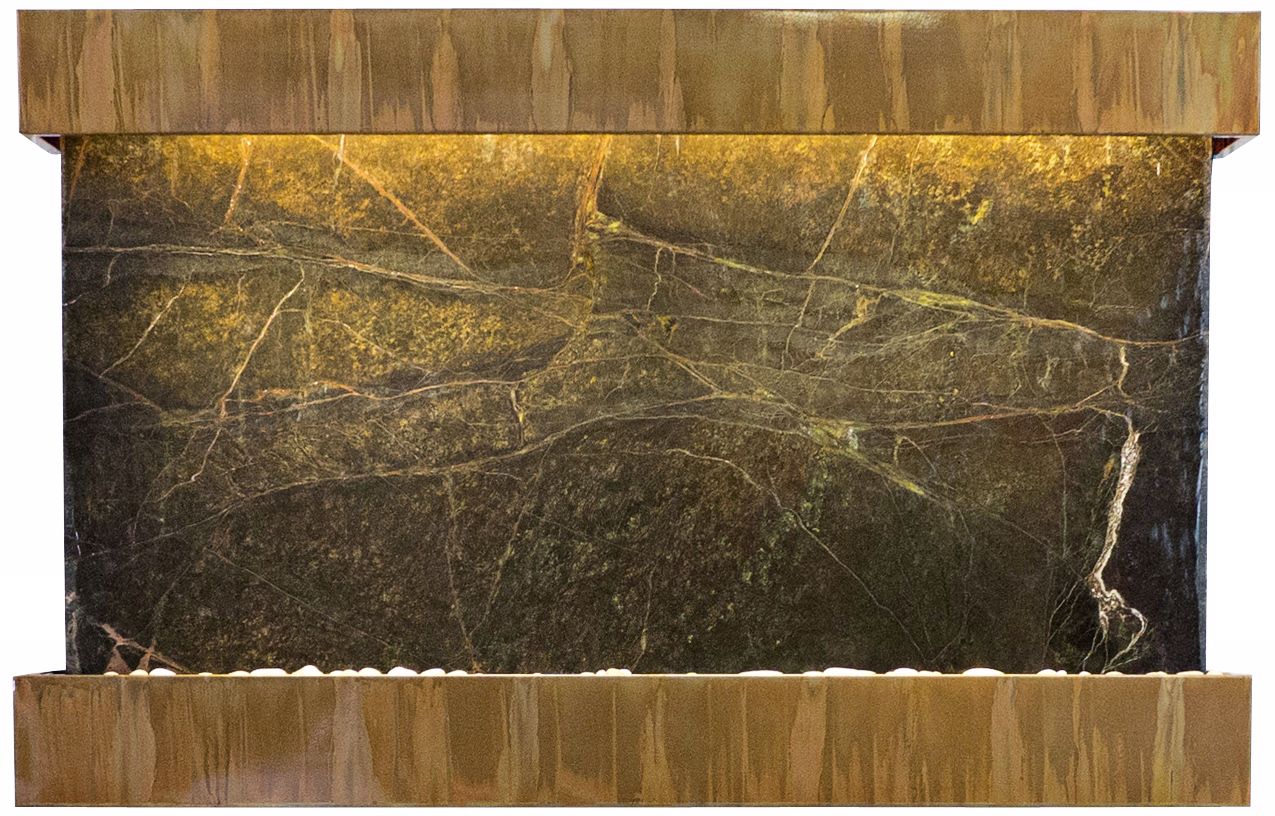 Quarry Green Marble Copper Patina 51" Wide Wall Fountain