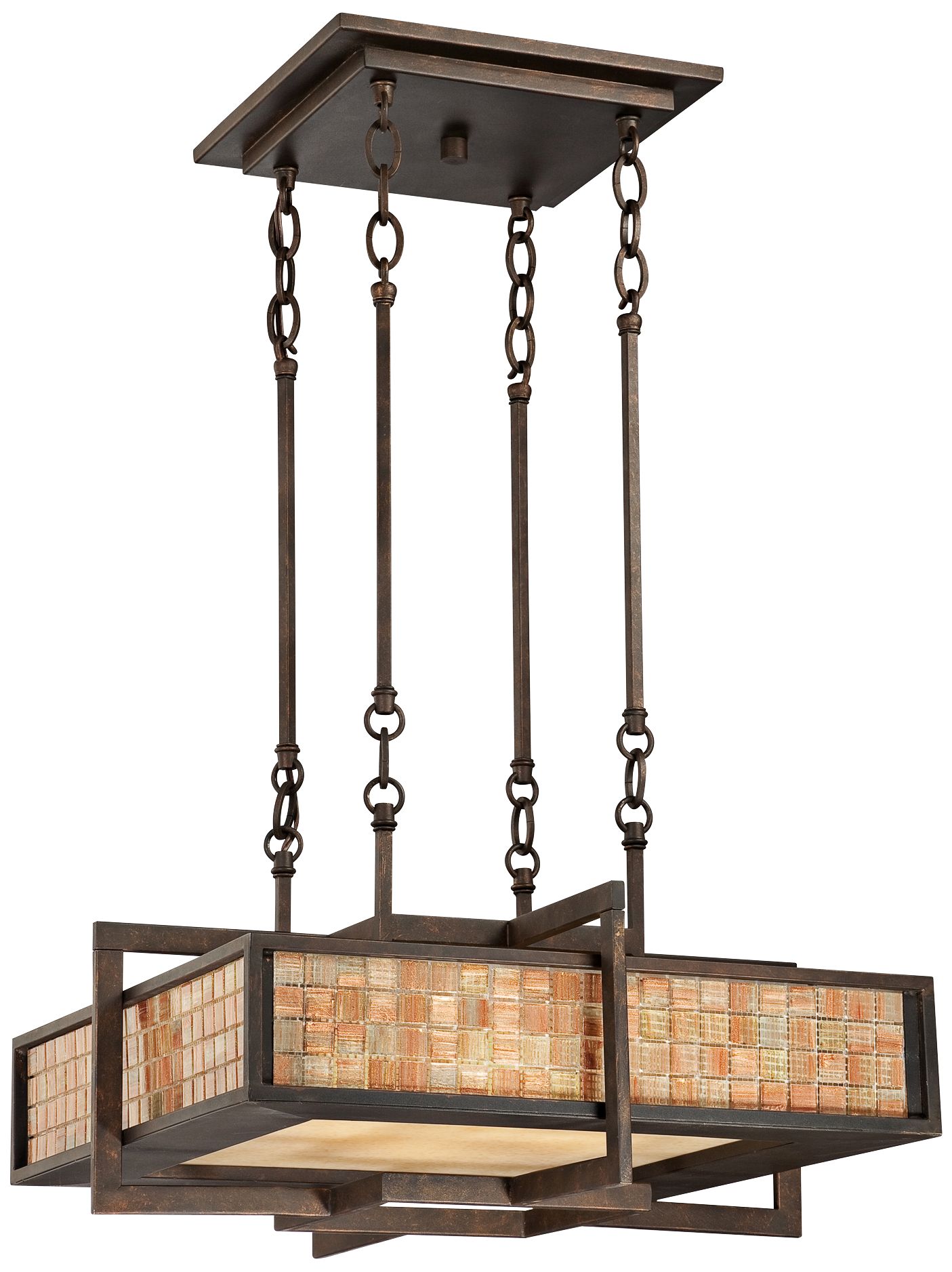 Quoizel Zenith 20" Wide 4-Light Mosaic Tile Pendant Light