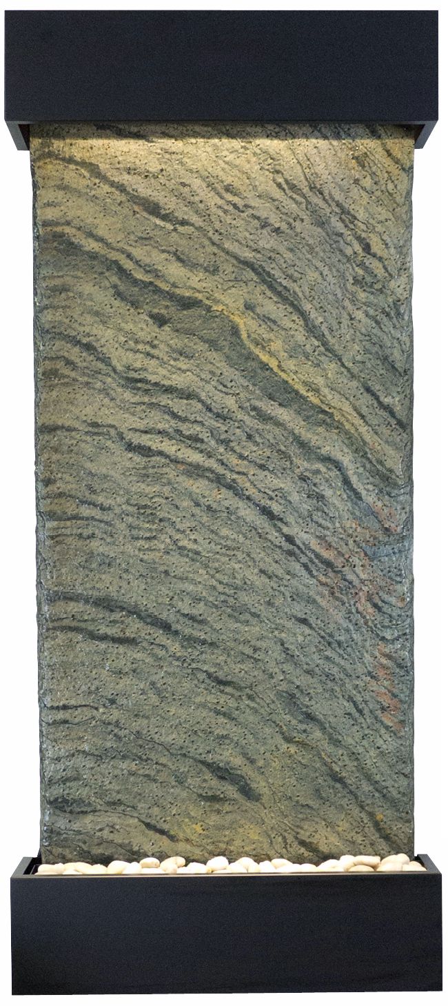 Classic Quarry 58" Jera Slate and Black Onyx Wall Fountain