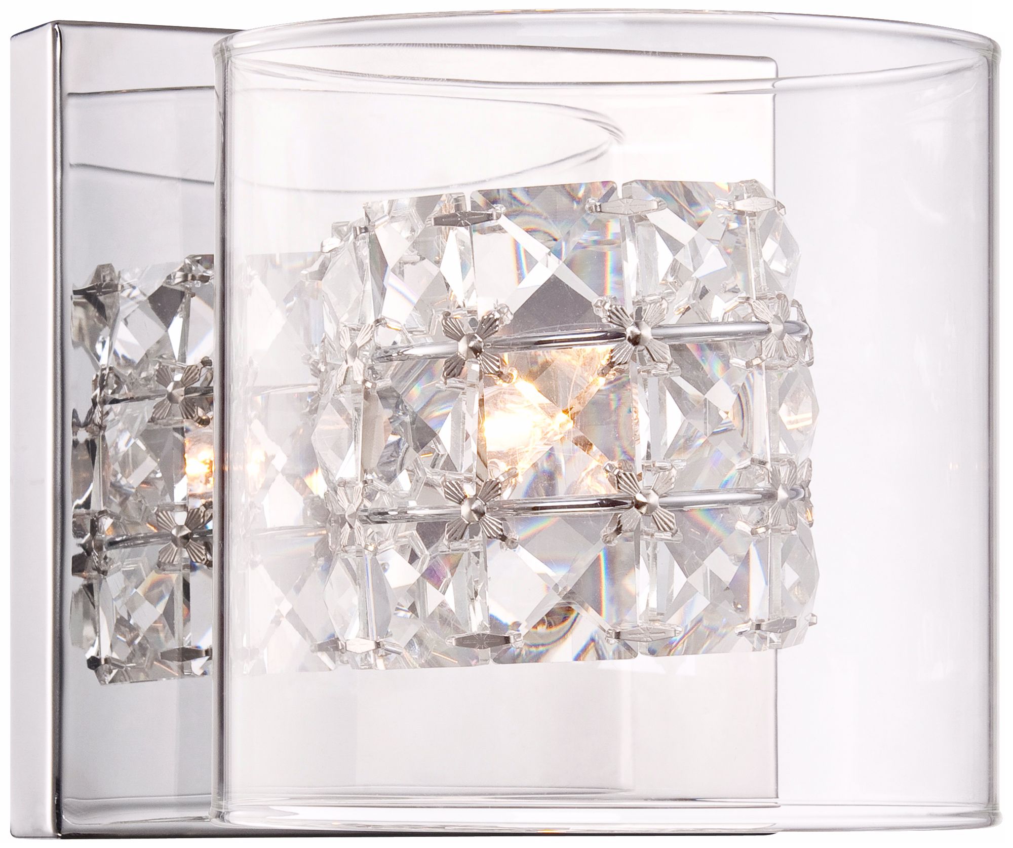 Possini Euro Vala Crystal 5 1/2" High Chrome Wall Sconce
