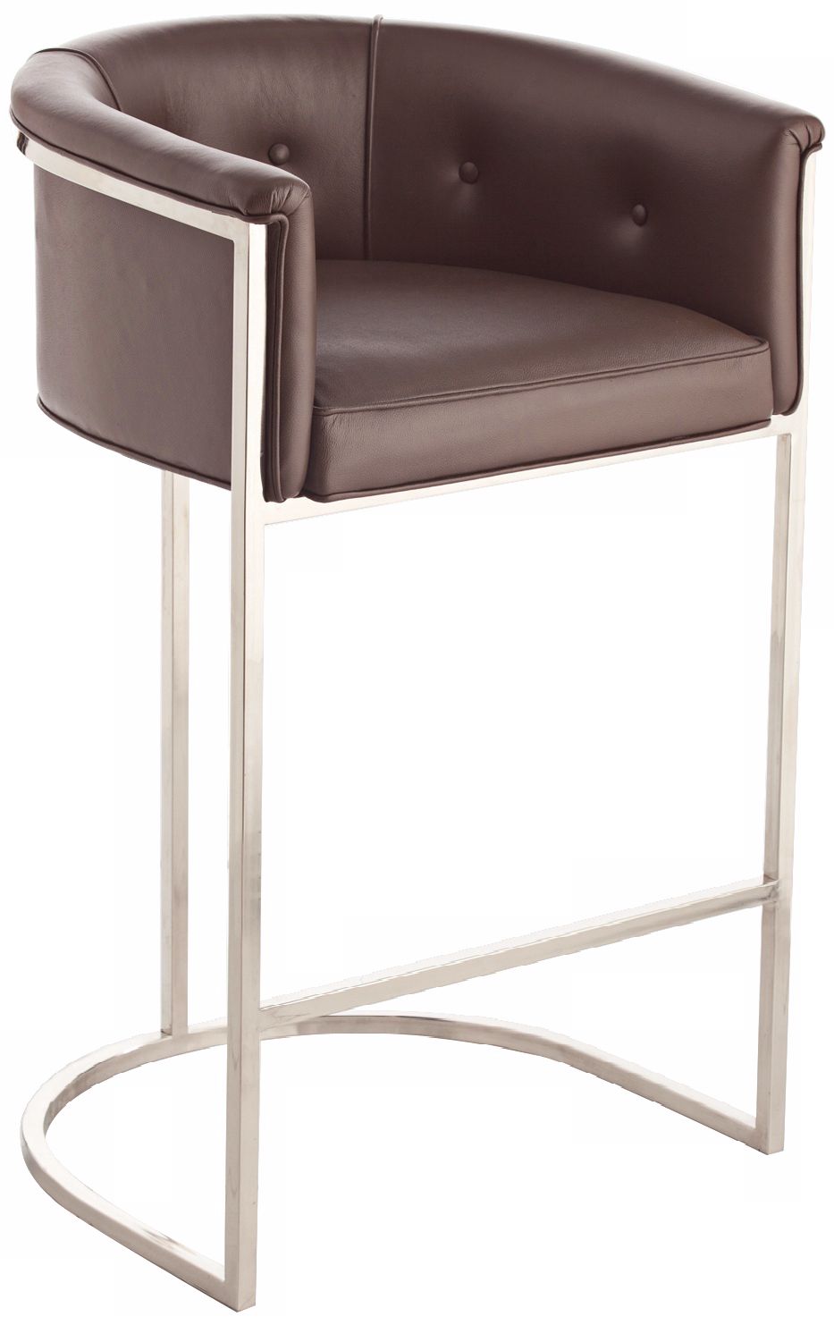 Arteriors Home Calvin Nickel Leather Barstool
