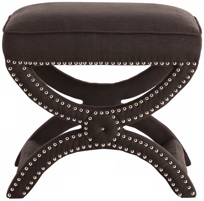 Arteriors Home Tennyson Charcoal Linen Stool